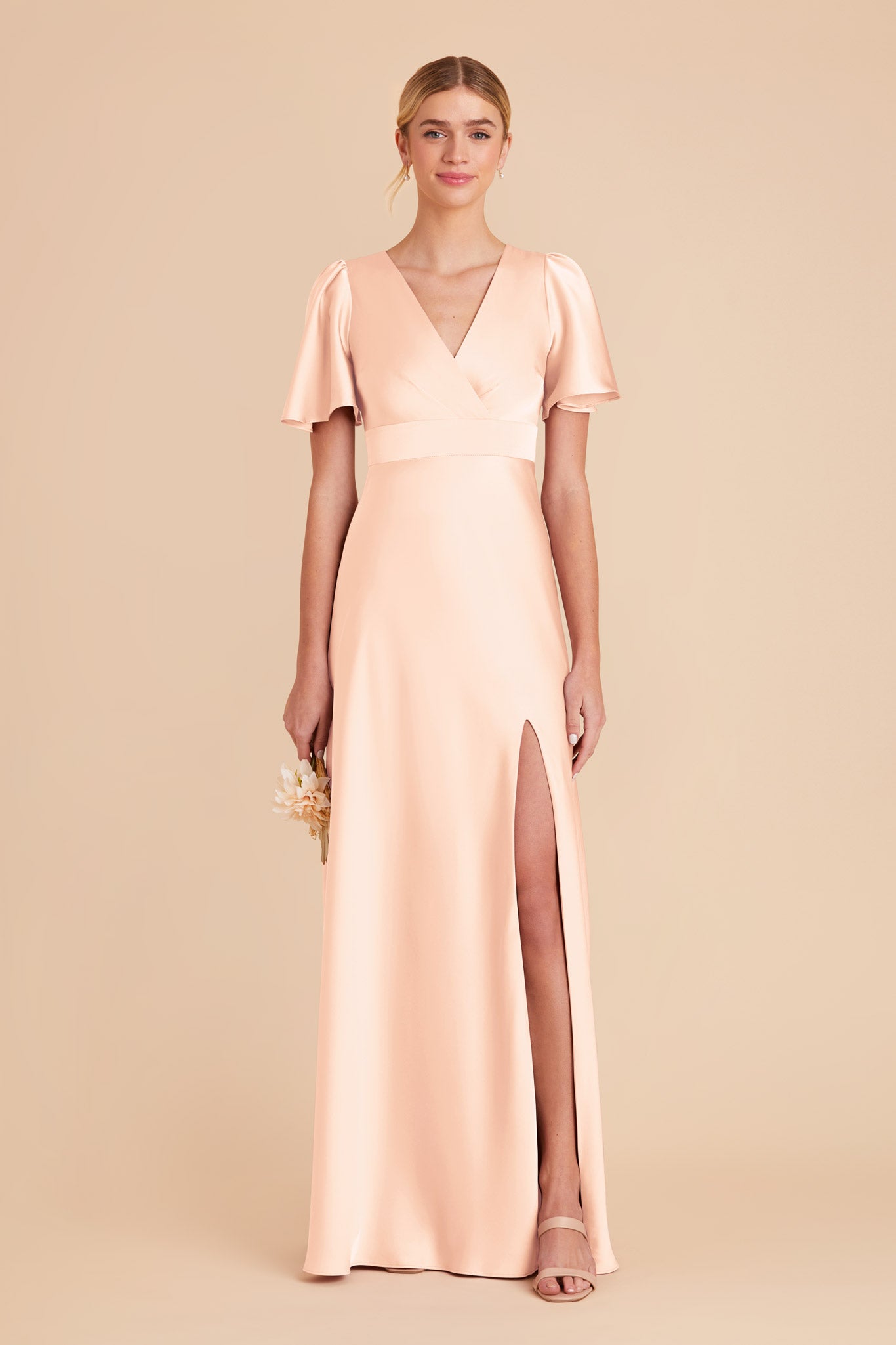 Ethereal A-Line Bridesmaid Dress with Flutter Sleeves | Marni