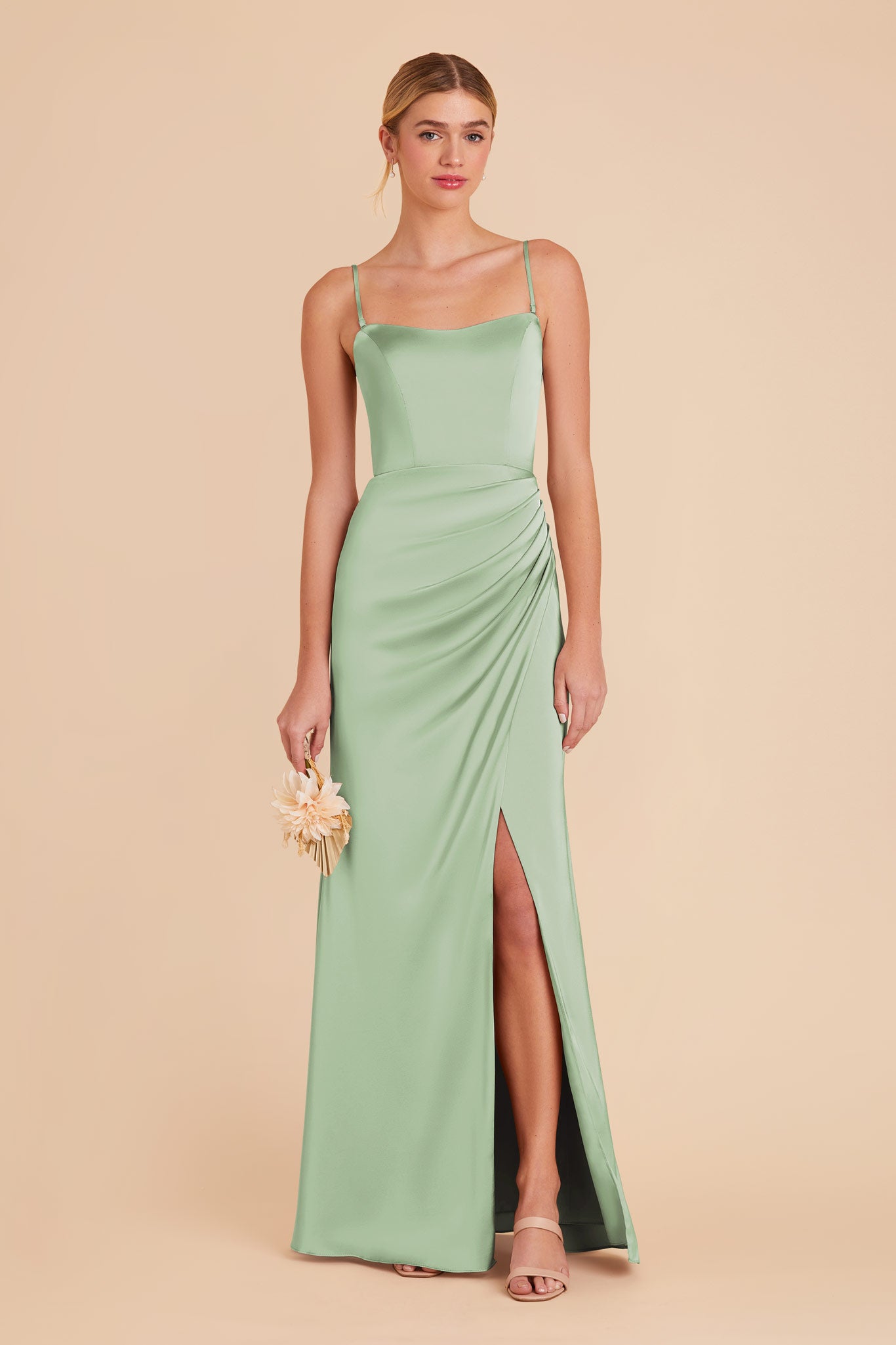 Matte Satin Corset Dress with Removable Straps | Anne