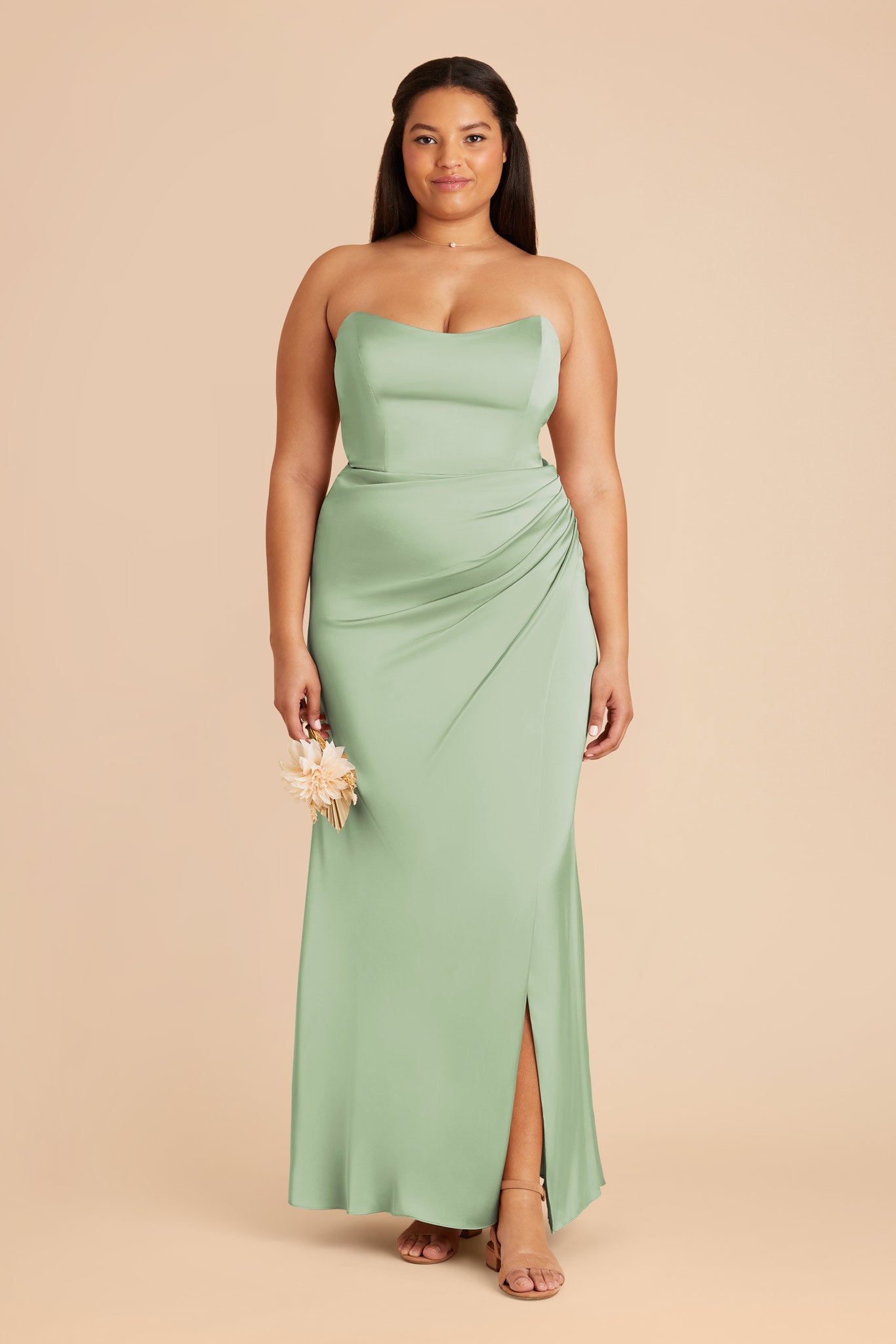 Matte Satin Corset Dress with Removable Straps | Anne