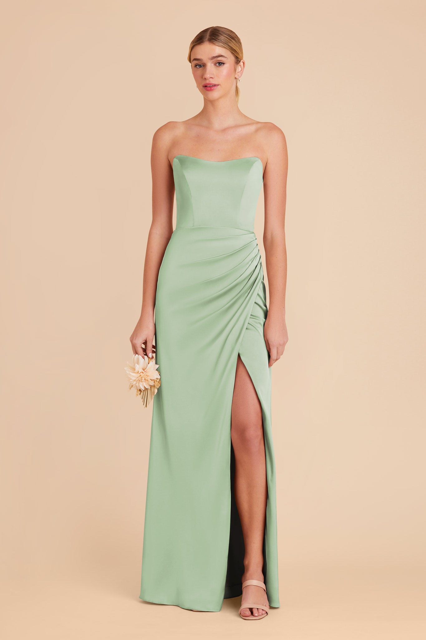 Matte Satin Corset Dress with Removable Straps | Anne