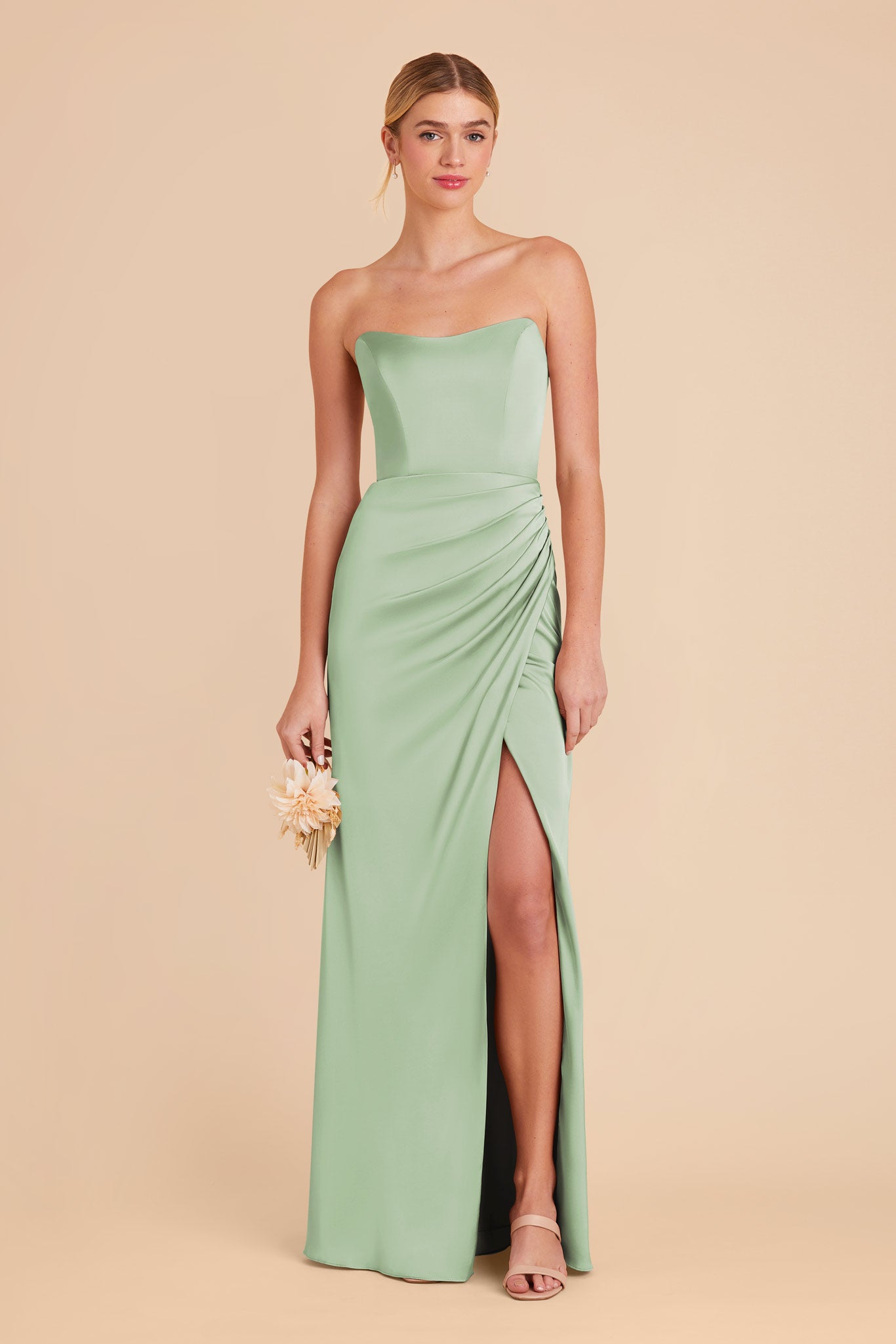 Matte Satin Corset Dress with Removable Straps | Anne