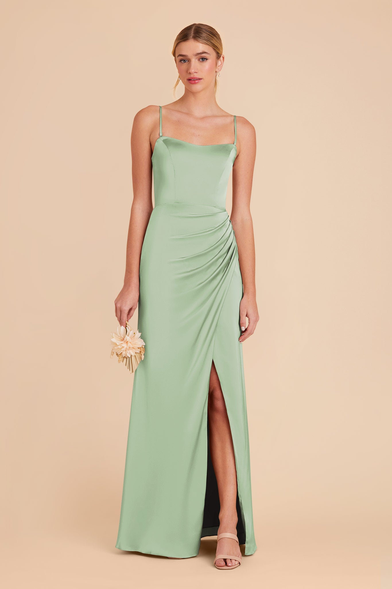 Matte Satin Corset Dress with Removable Straps | Anne