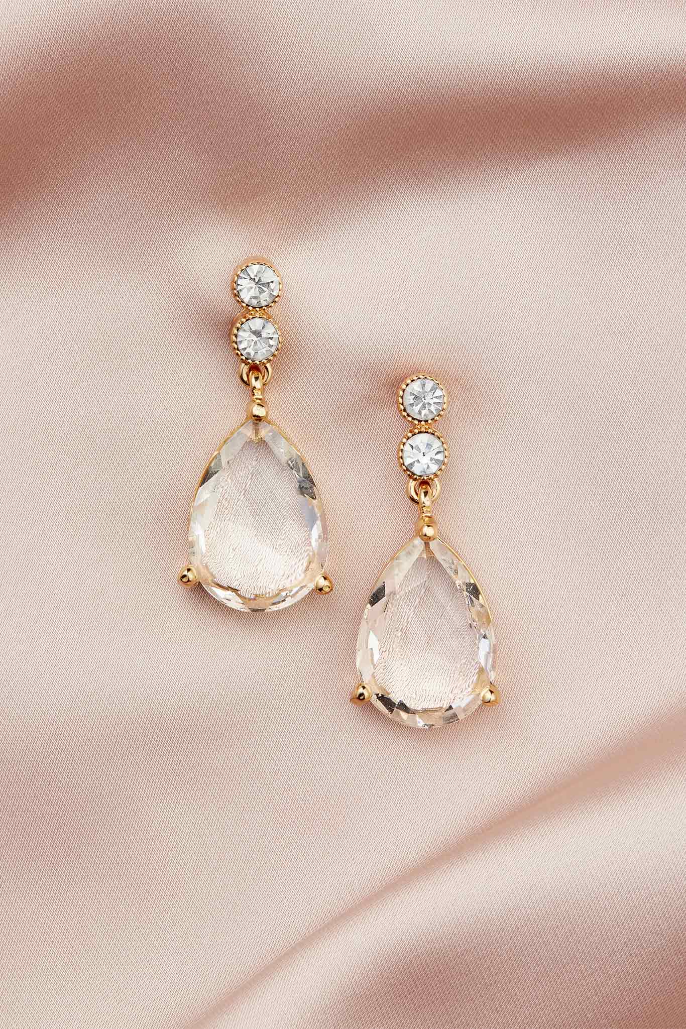 Gold Teardrop Earrings for Weddings & Special Occasions | Marseille