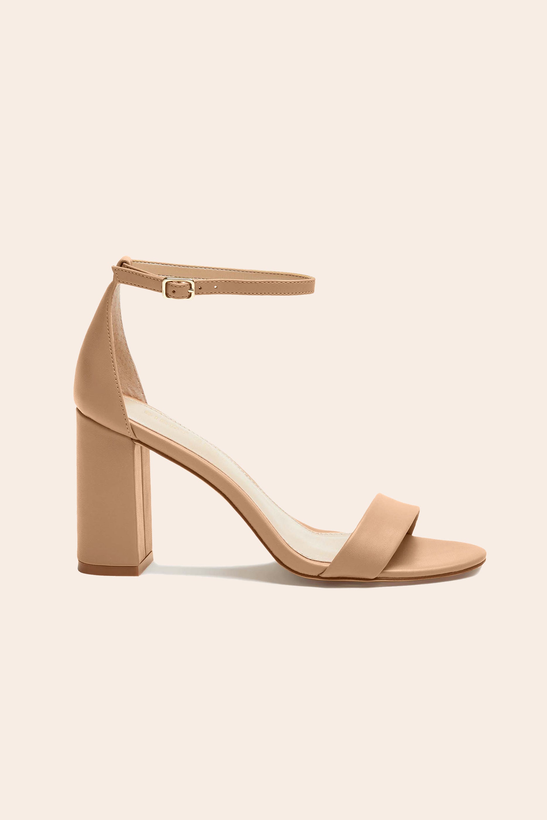 Chunky Heel Bridesmaid Shoes for Weddings | Mary High Nude Latte