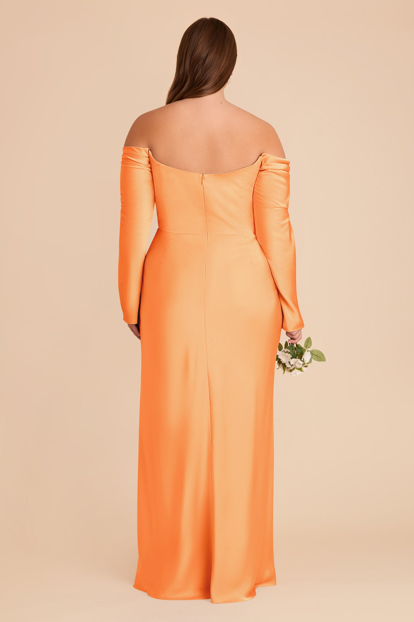 Off-the-Shoulder Bridesmaid Dress with Cowl Neck | Maya Matte Satin