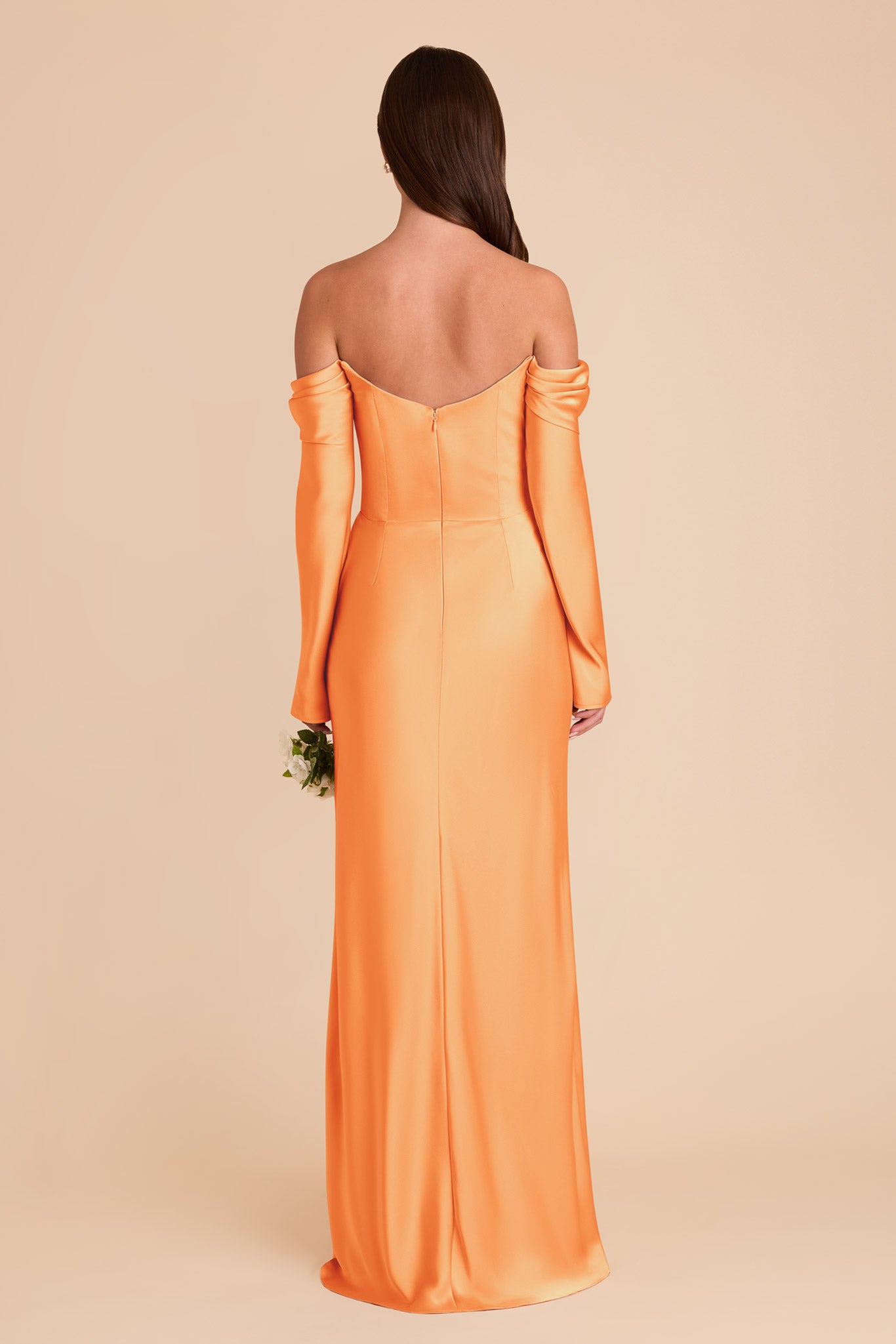 Off-the-Shoulder Bridesmaid Dress with Cowl Neck | Maya Matte Satin