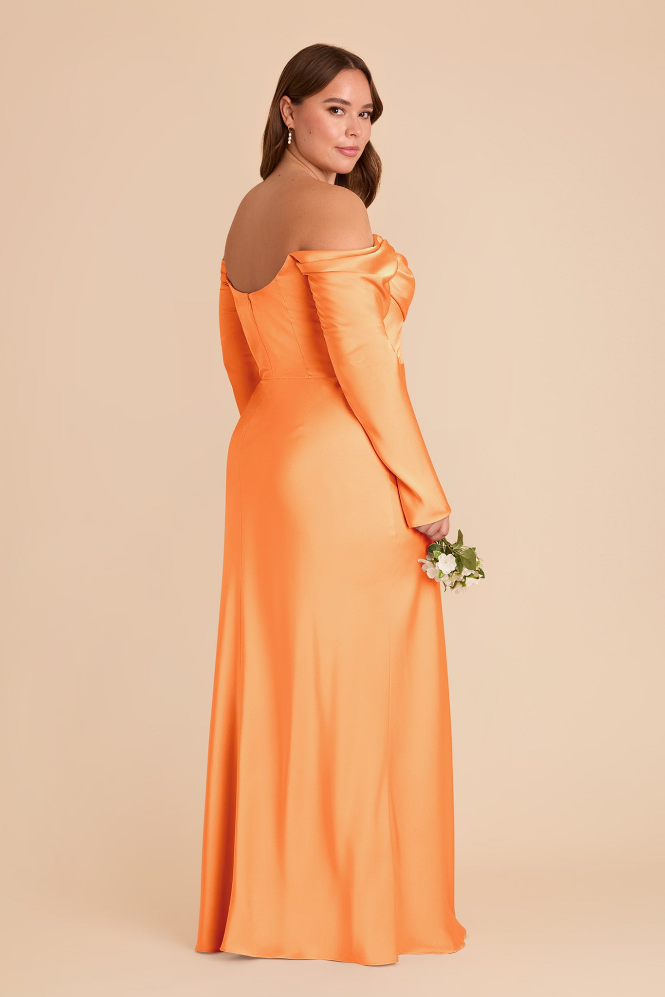 Off-the-Shoulder Bridesmaid Dress with Cowl Neck | Maya Matte Satin