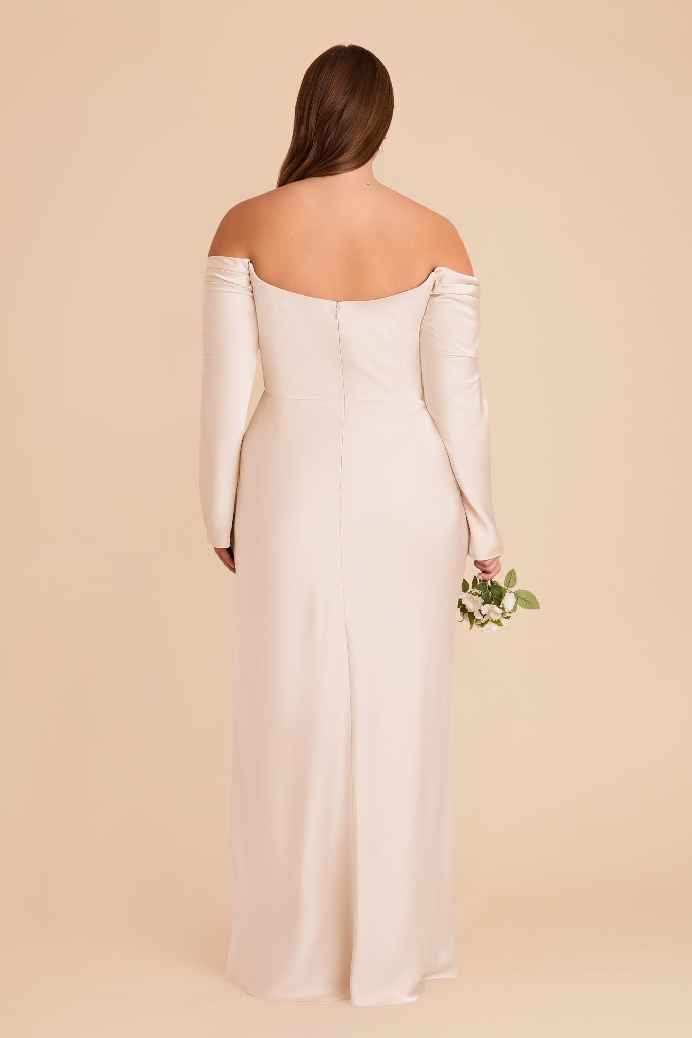 Champagne Satin Bridesmaid Dress with Cowl Neck | Maya Matte
