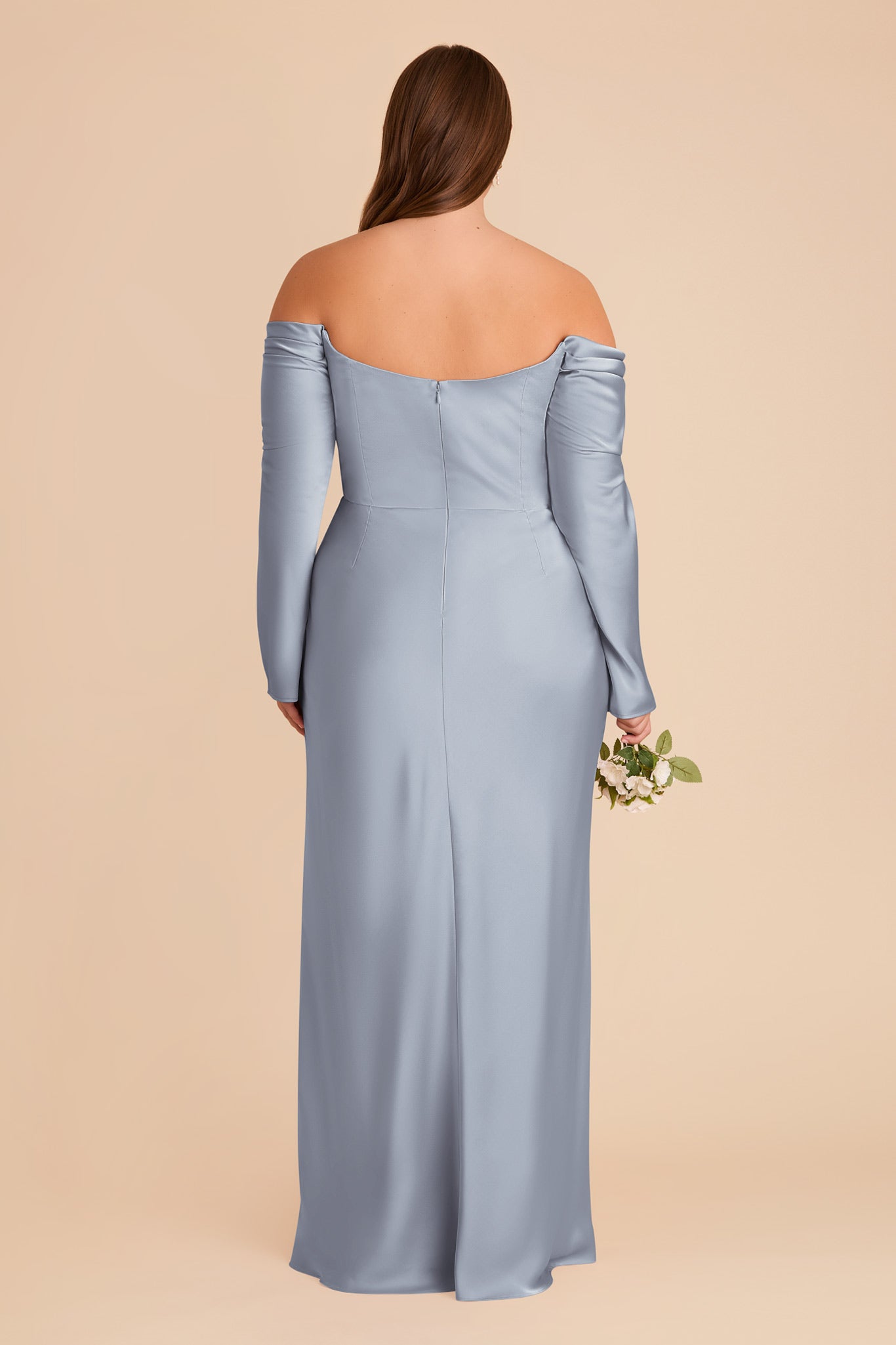 Off-the-Shoulder Bridesmaid Dress with Cowl Neck | Maya Matte Satin