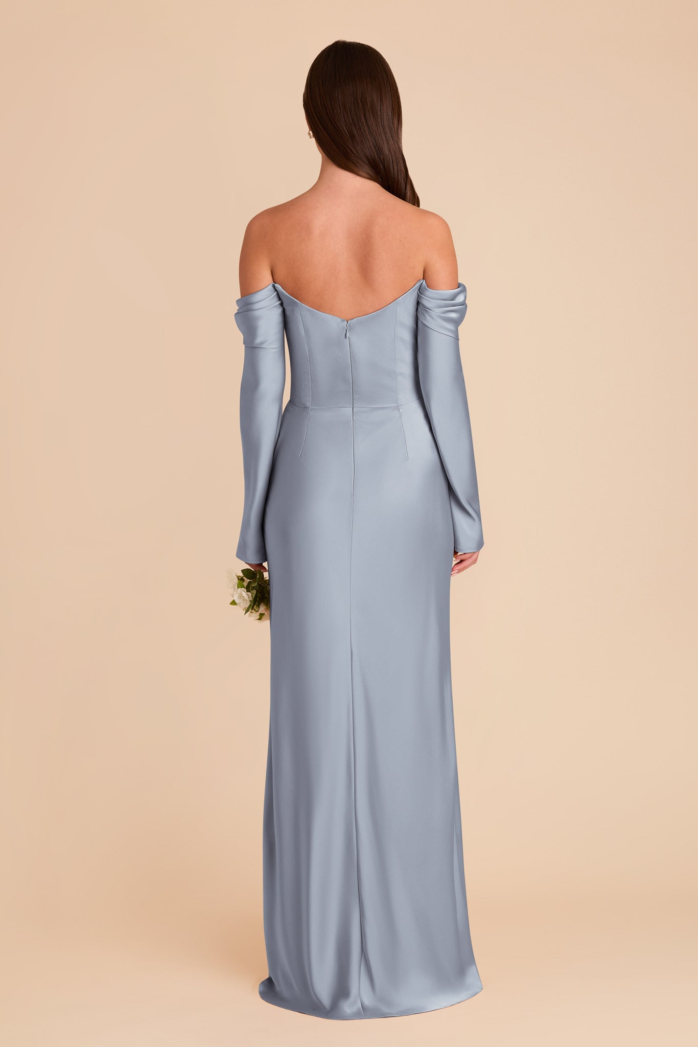 Off-the-Shoulder Bridesmaid Dress with Cowl Neck | Maya Matte Satin