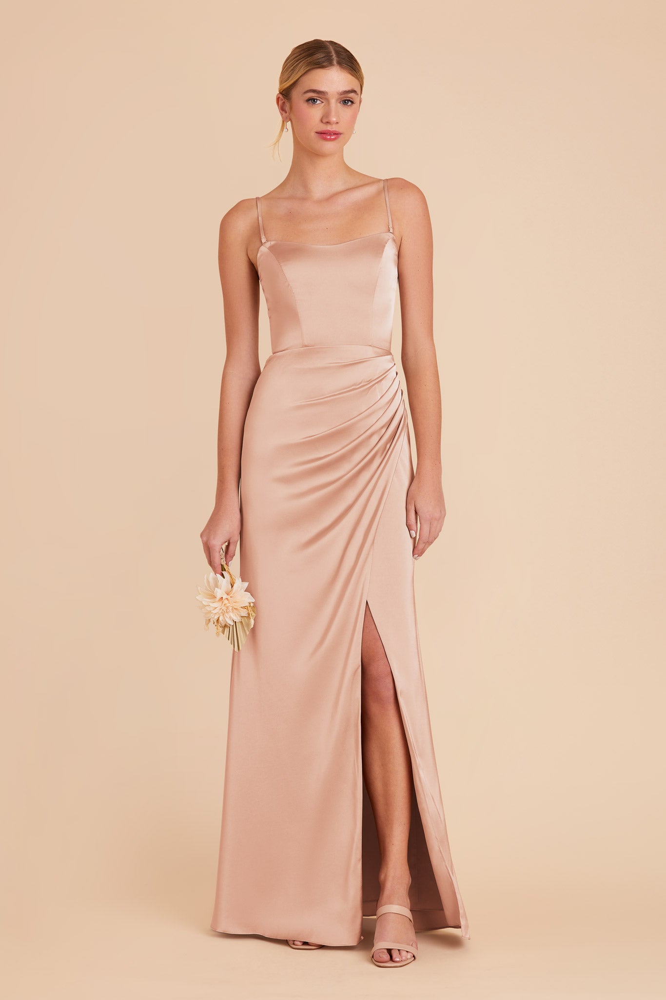 Matte Satin Corset Dress with Removable Straps | Anne