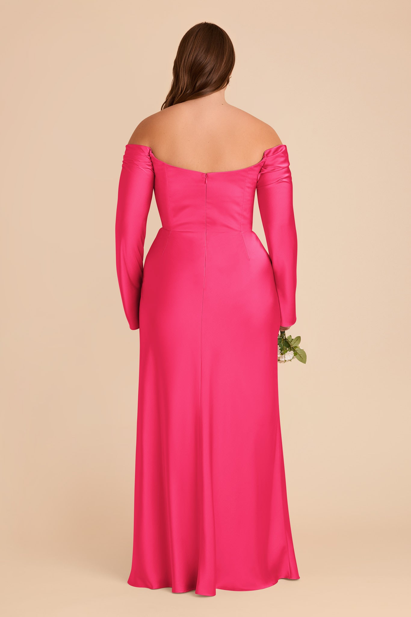 Off-the-Shoulder Bridesmaid Dress with Cowl Neck | Maya Matte Satin