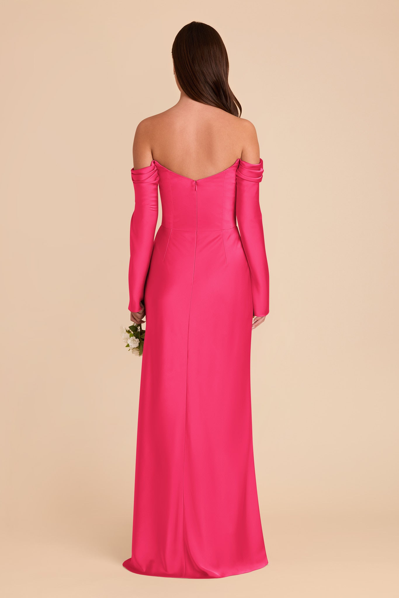 Off-the-Shoulder Bridesmaid Dress with Cowl Neck | Maya Matte Satin