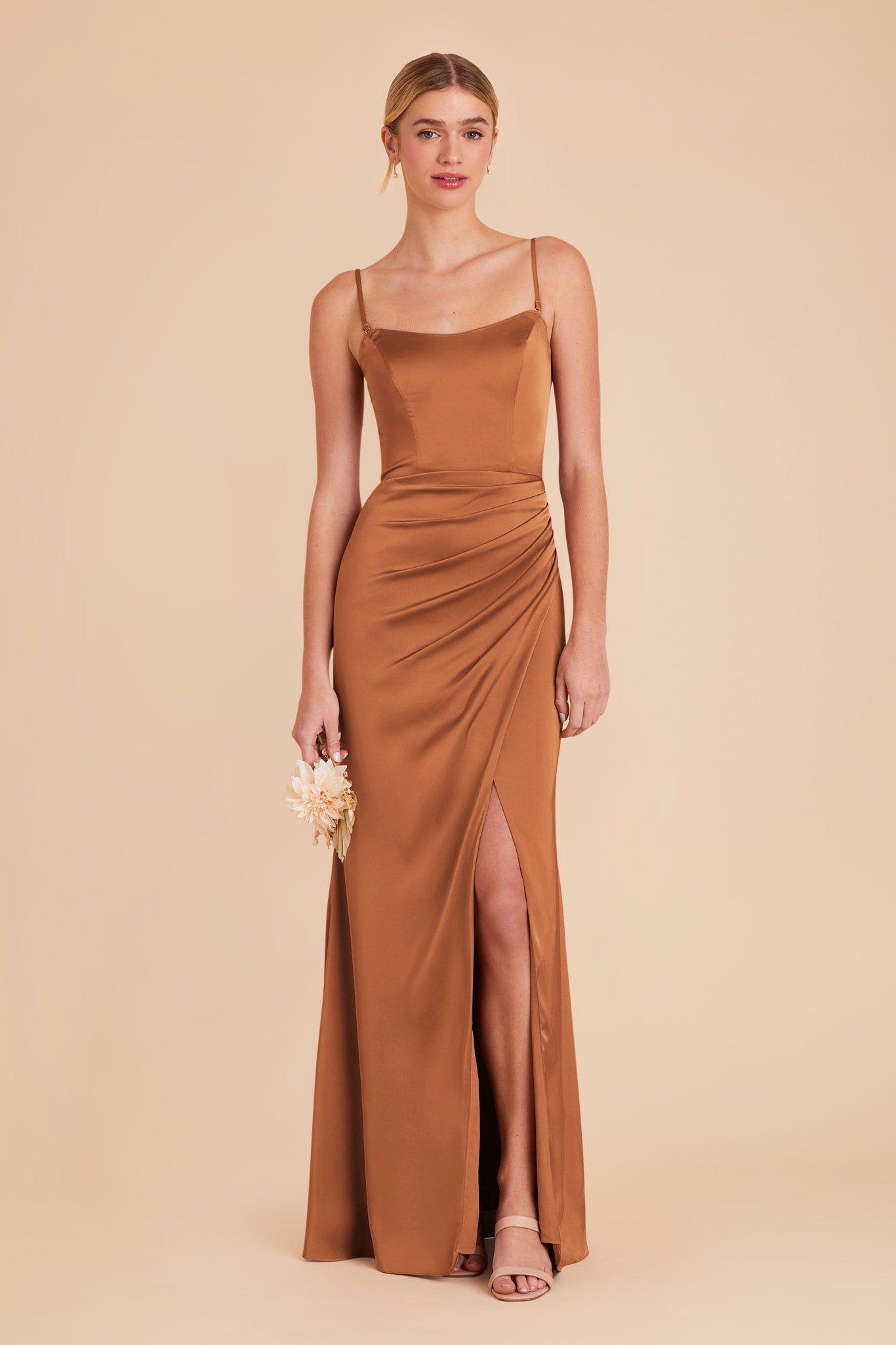 Matte Satin Corset Dress with Removable Straps | Anne