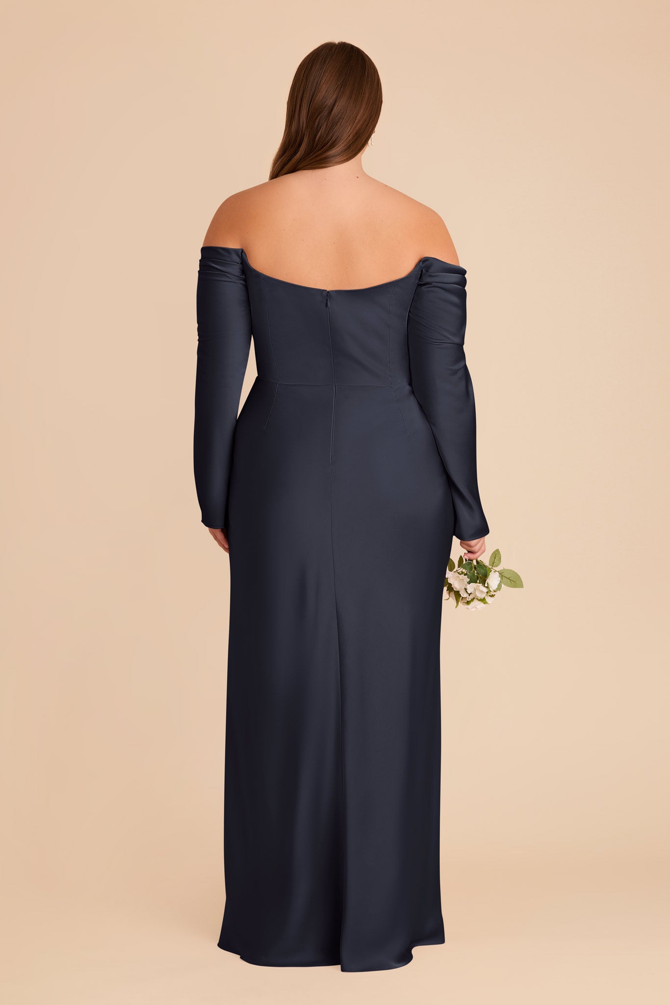 Off-the-Shoulder Bridesmaid Dress with Cowl Neck | Maya Matte Satin