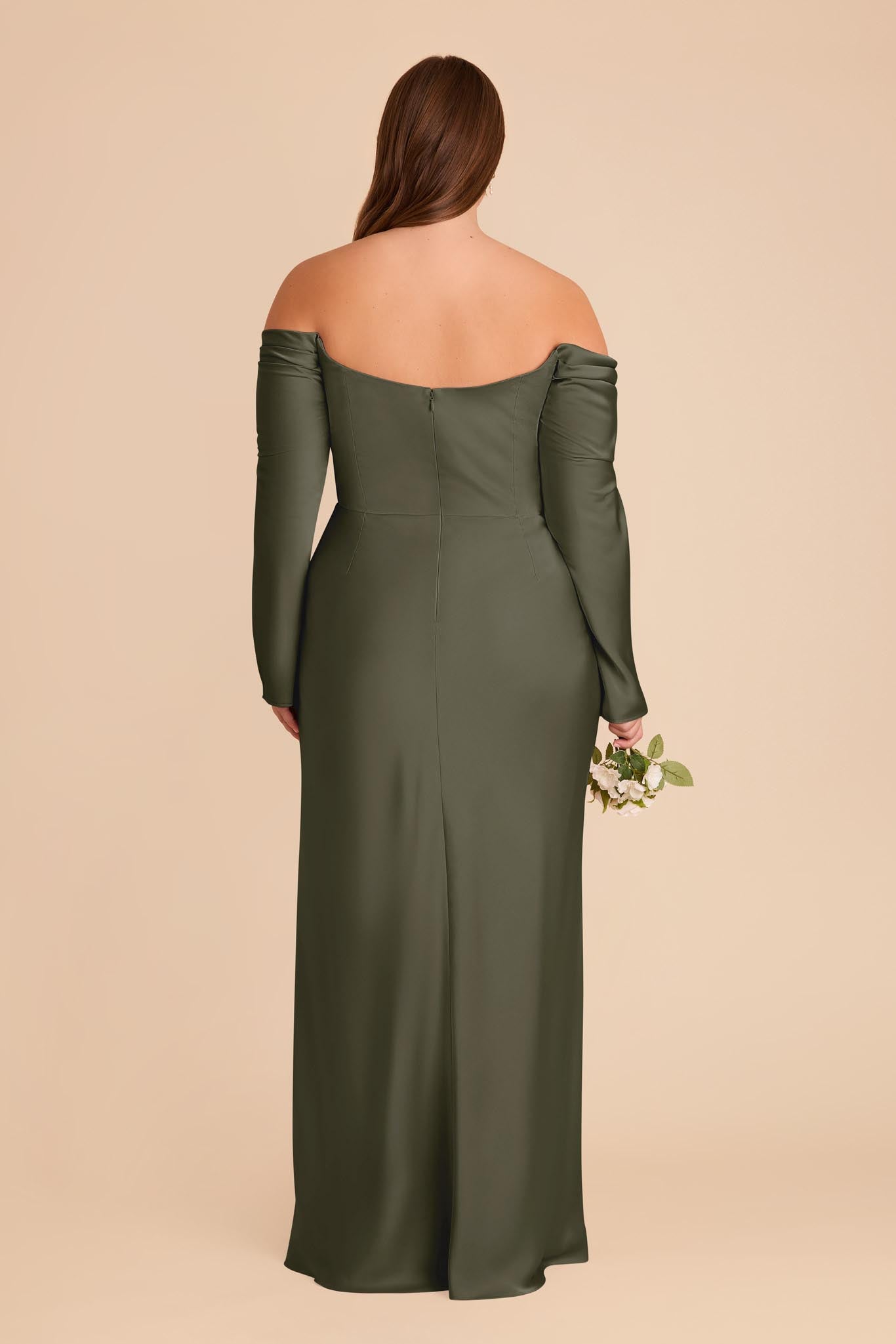 Off-the-Shoulder Bridesmaid Dress with Cowl Neck | Maya Matte Satin