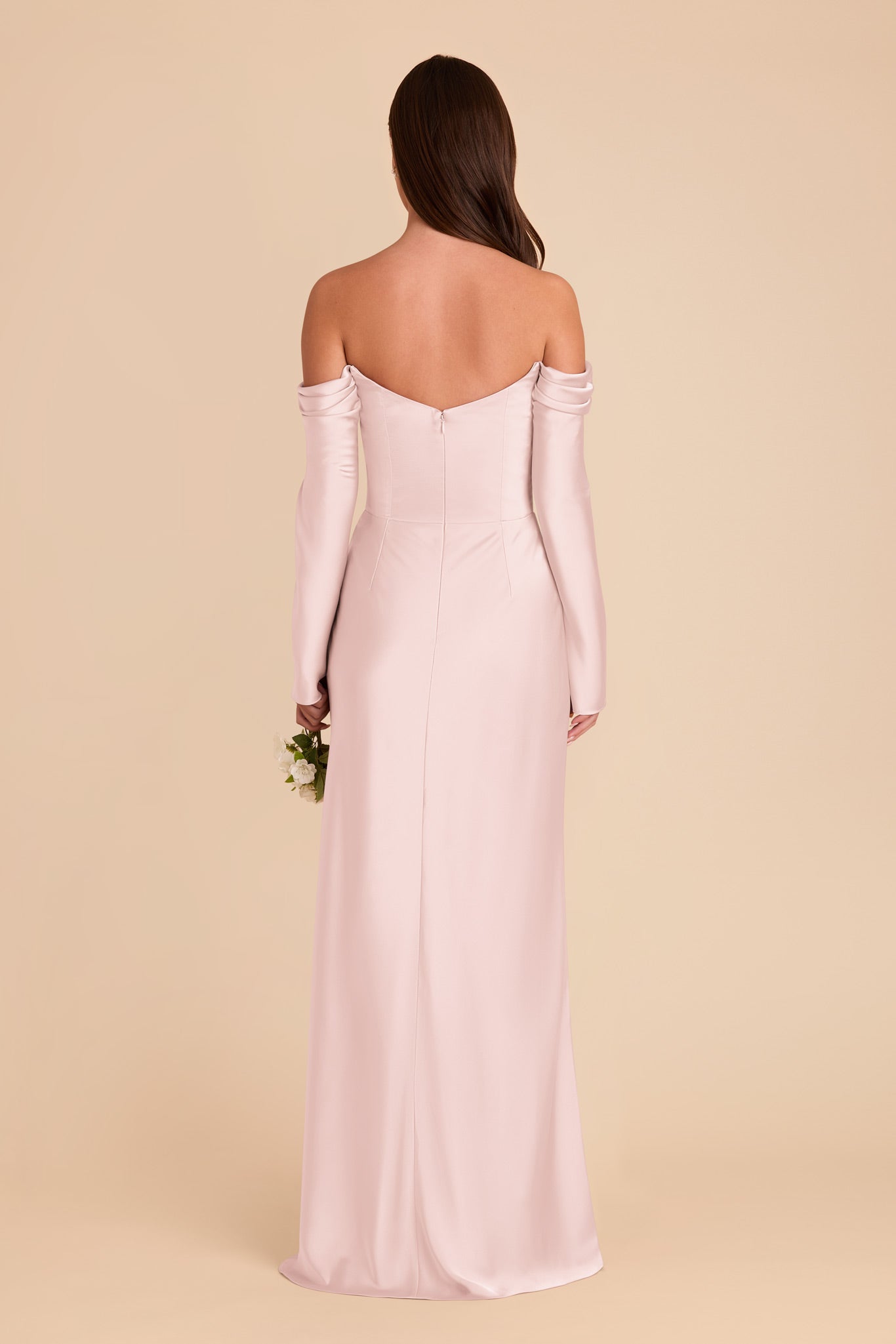 Off-the-Shoulder Bridesmaid Dress with Cowl Neck | Maya Matte Satin