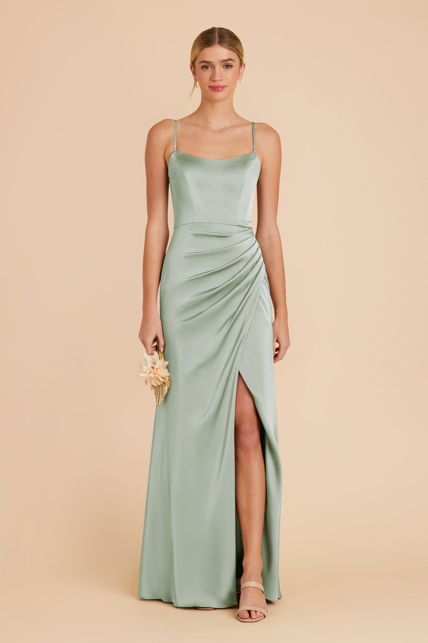 Corset Style Satin Dress with Removable Straps | Anne Sage