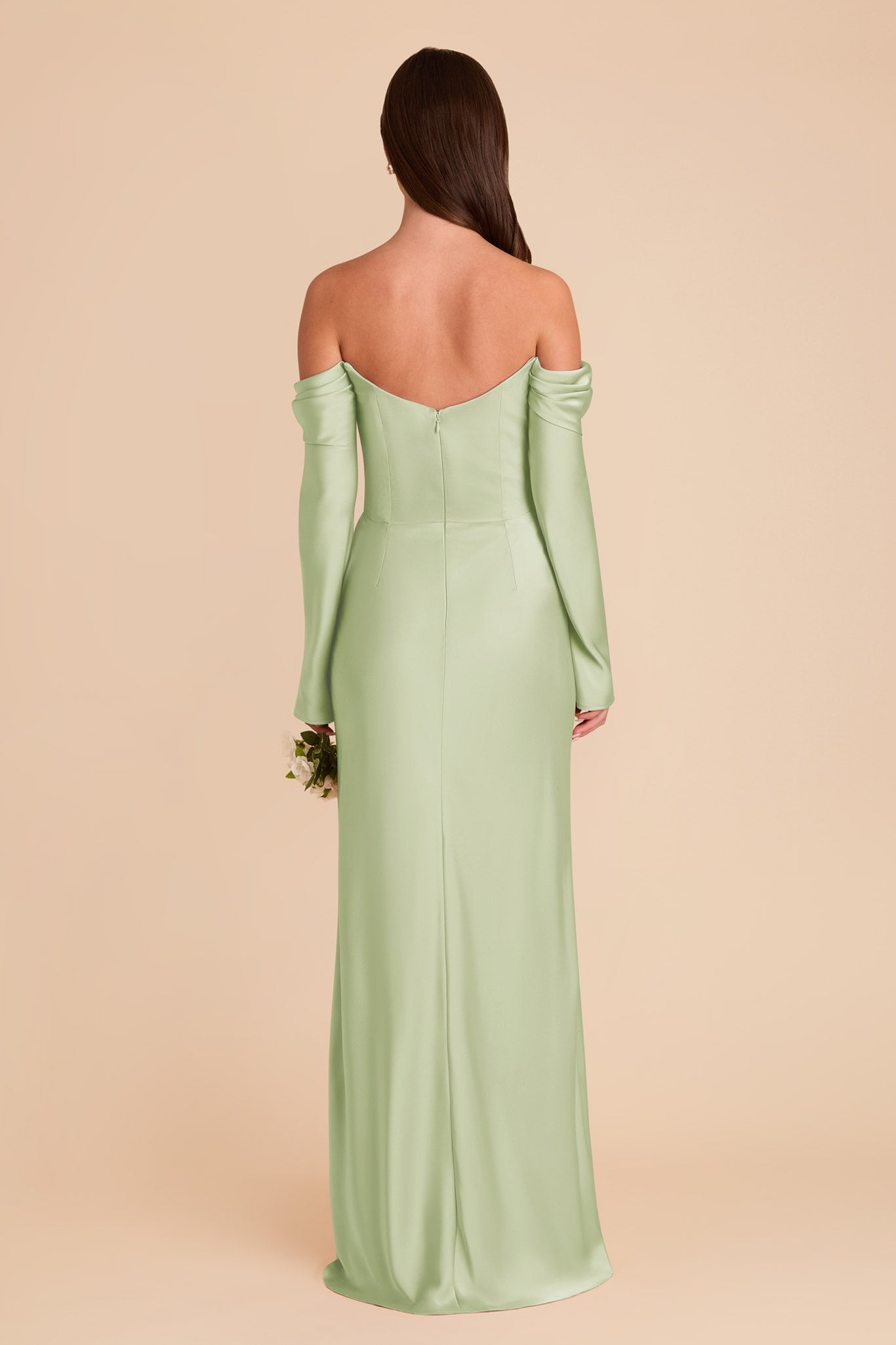Off-the-Shoulder Bridesmaid Dress with Cowl Neck | Maya Matte Satin