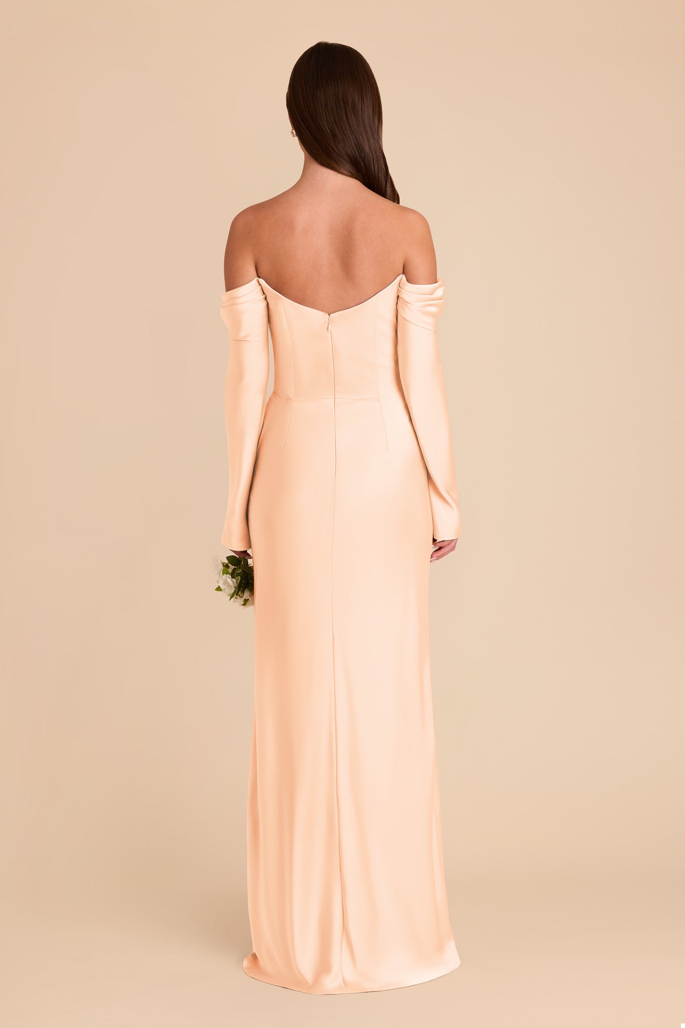 Off-the-Shoulder Bridesmaid Dress with Cowl Neck | Maya Matte Satin