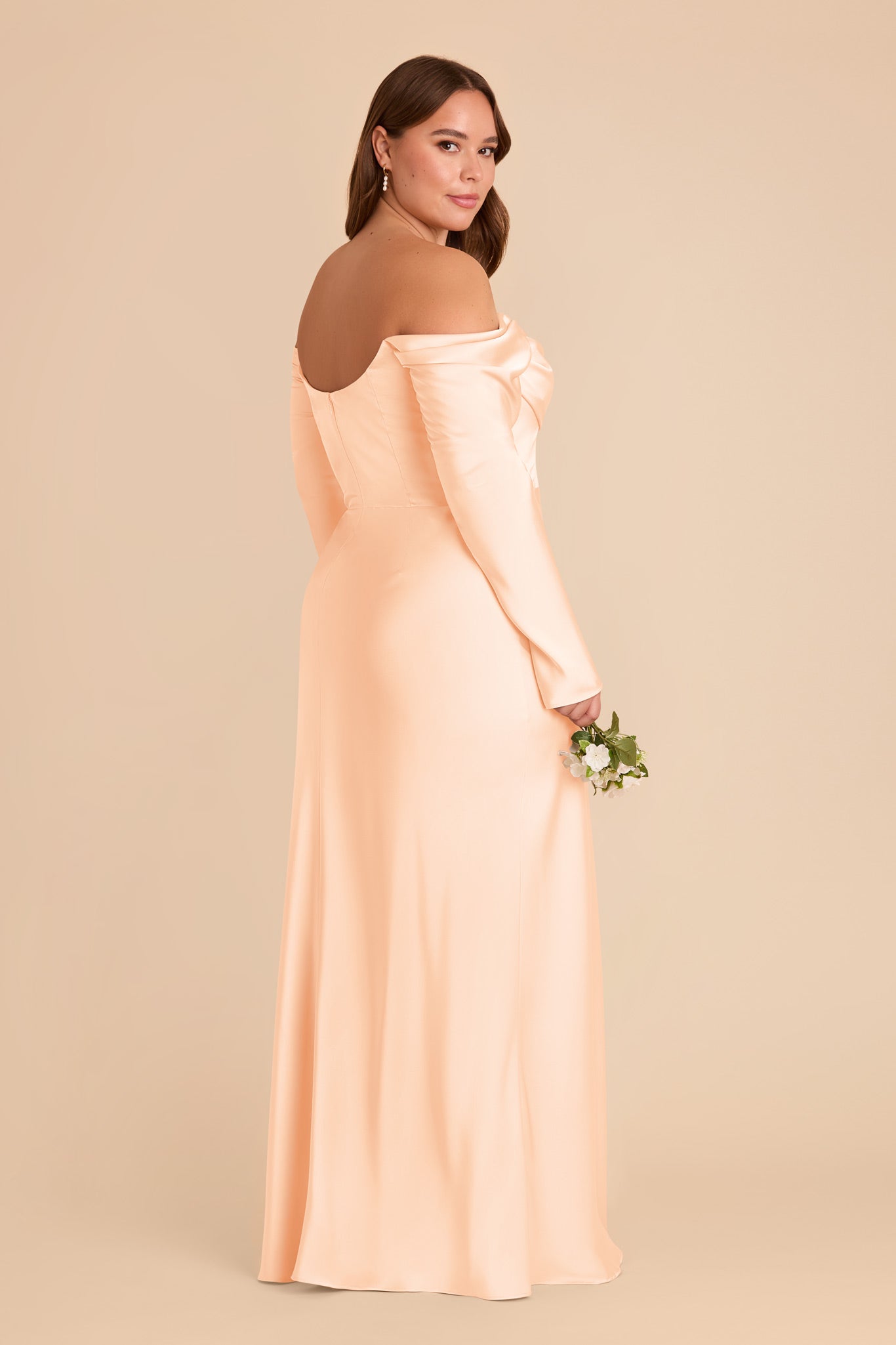 Off-the-Shoulder Bridesmaid Dress with Cowl Neck | Maya Matte Satin