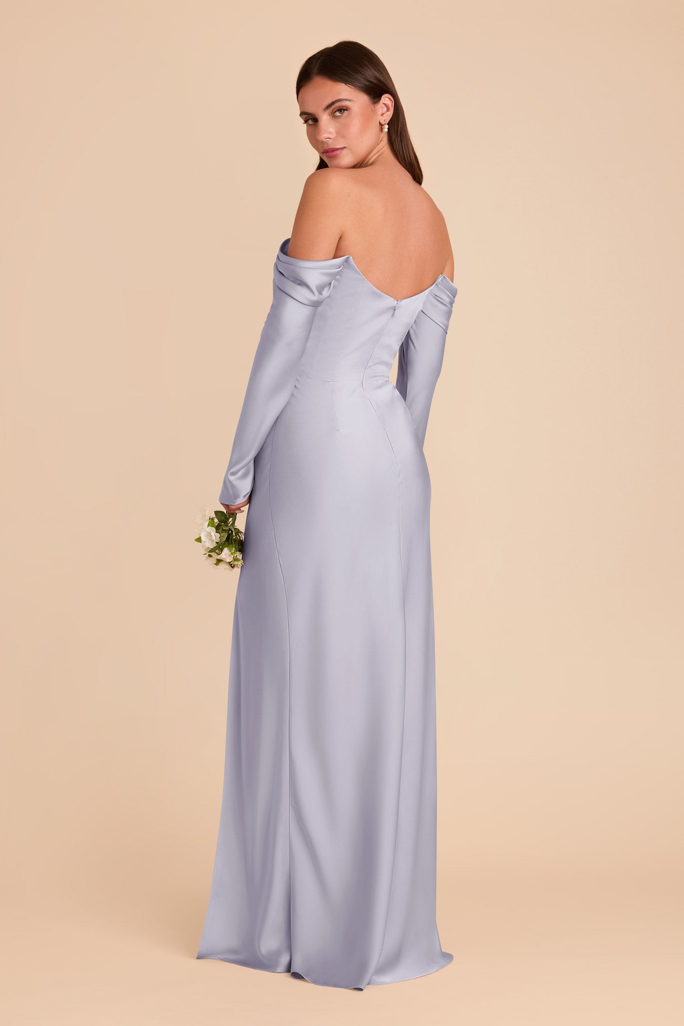 Off-the-Shoulder Bridesmaid Dress with Cowl Neck | Maya Matte Satin