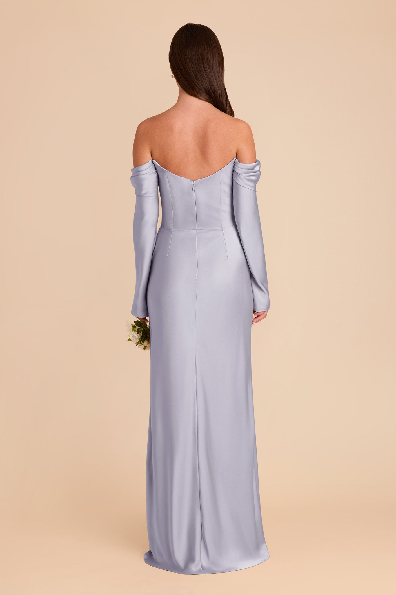 Off-the-Shoulder Bridesmaid Dress with Cowl Neck | Maya Matte Satin