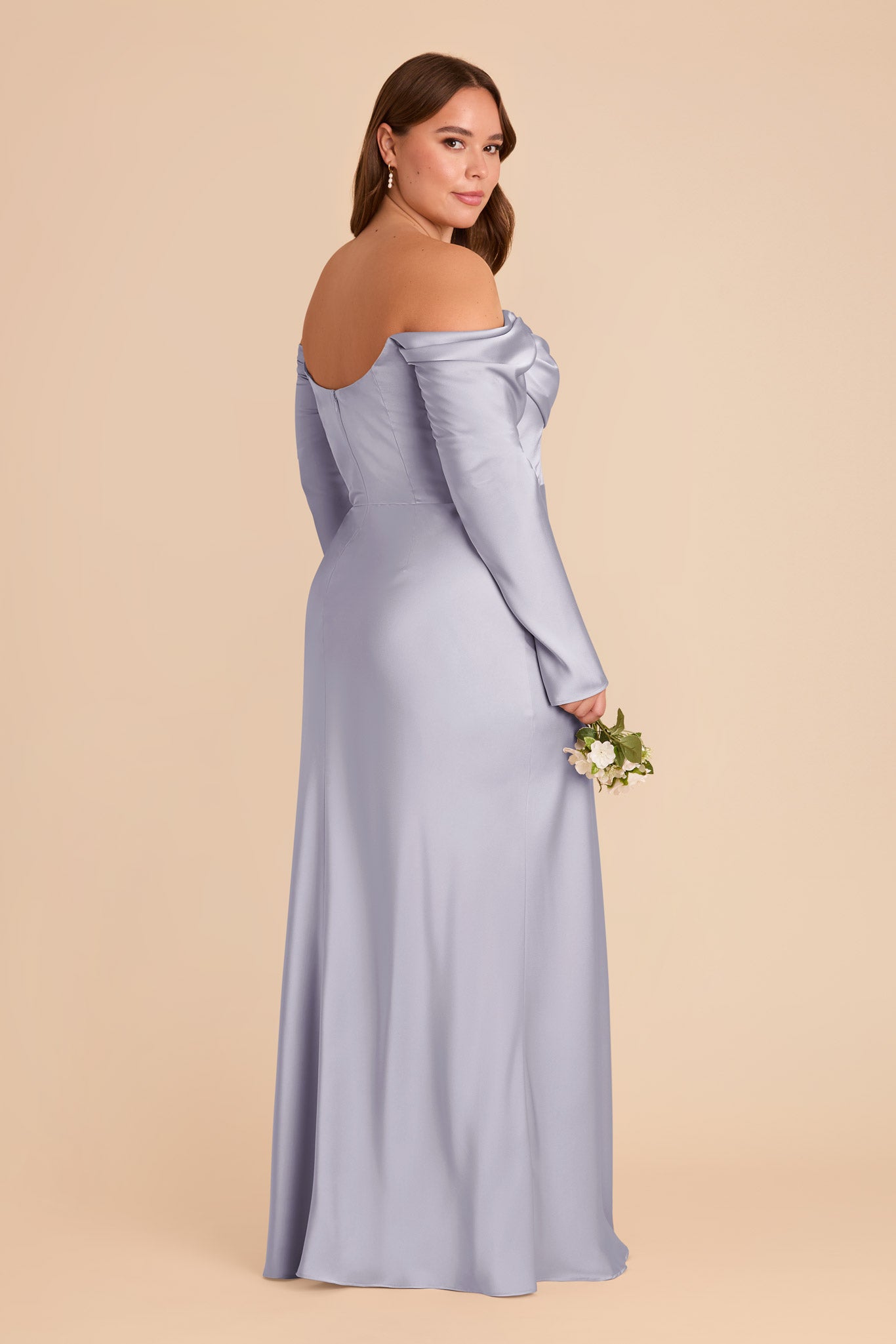 Off-the-Shoulder Bridesmaid Dress with Cowl Neck | Maya Matte Satin