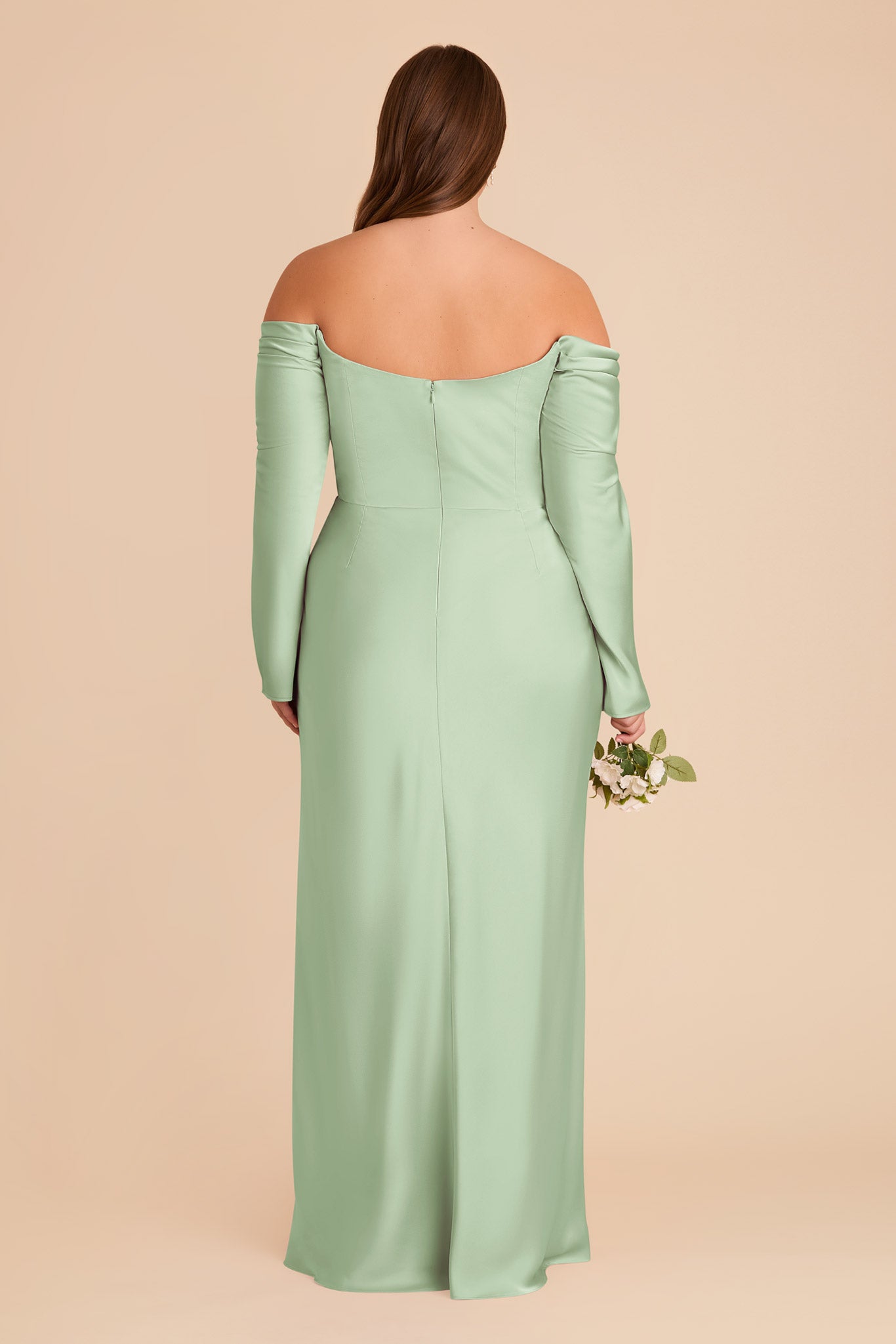 Off-the-Shoulder Bridesmaid Dress with Cowl Neck | Maya Matte Satin