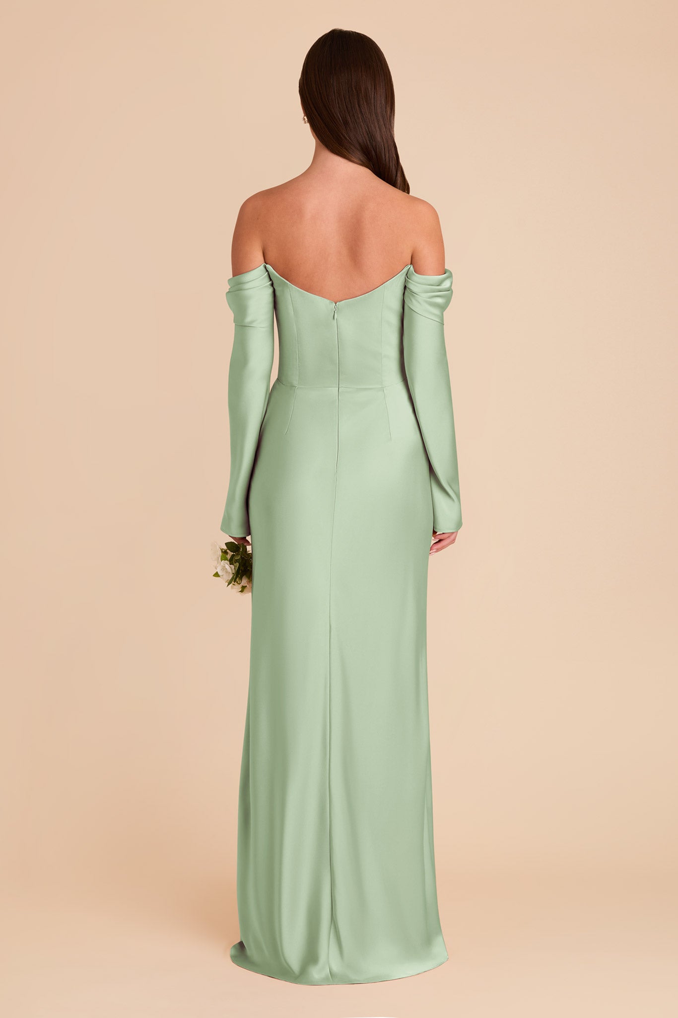 Off-the-Shoulder Bridesmaid Dress with Cowl Neck | Maya Matte Satin