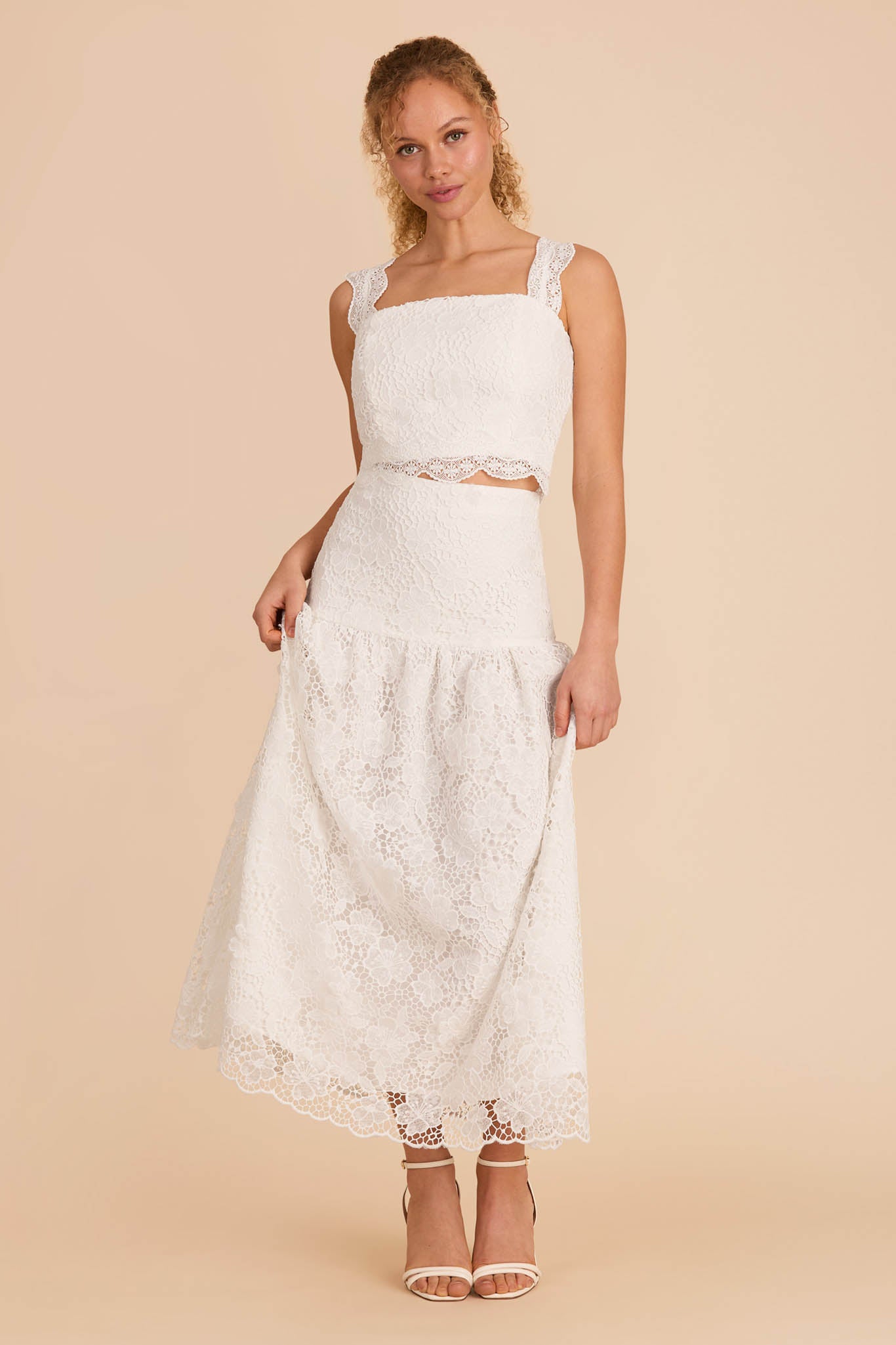 White Lace Two-Piece Dress Set | Vanessa