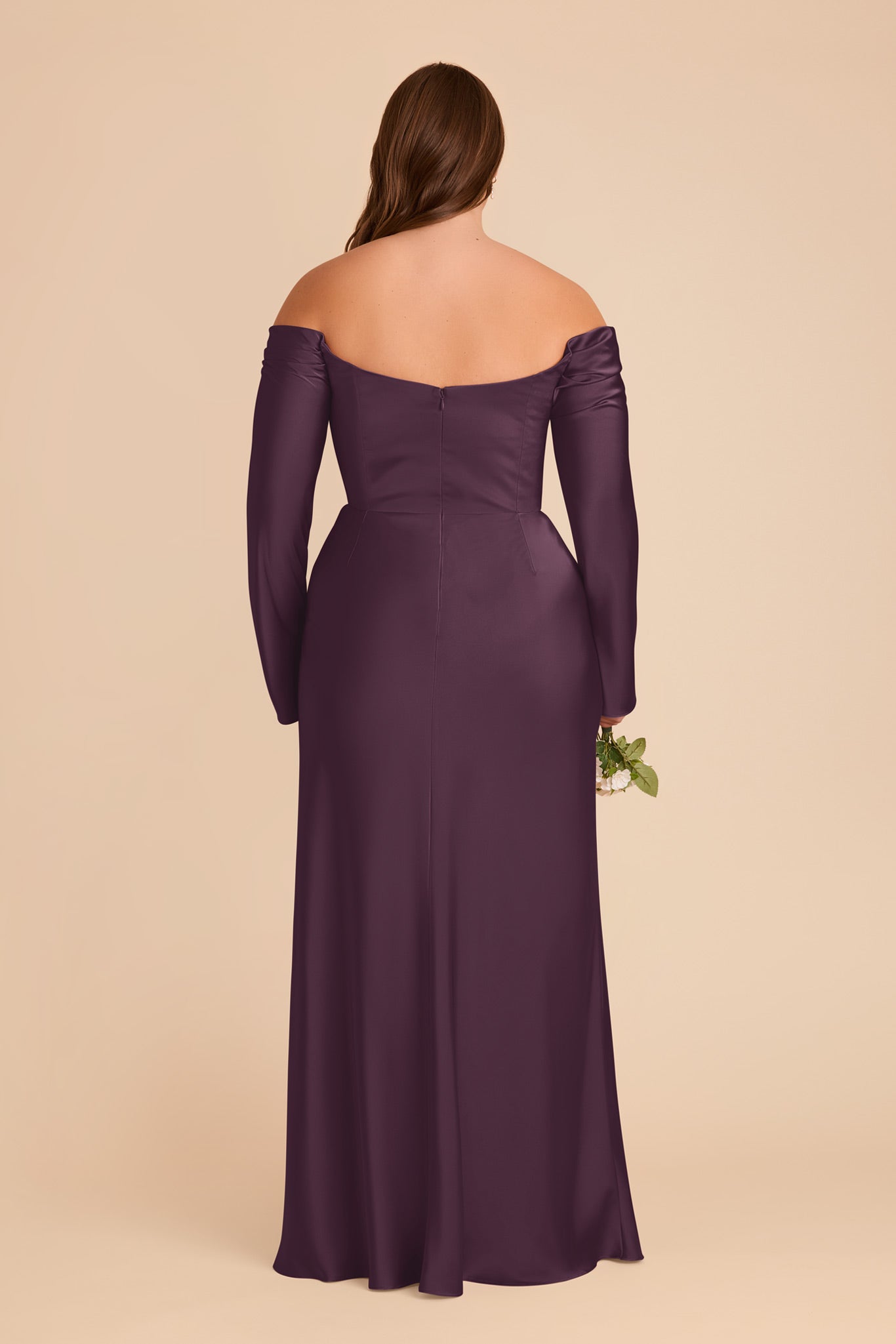 Off-the-Shoulder Bridesmaid Dress with Cowl Neck | Maya Matte Satin