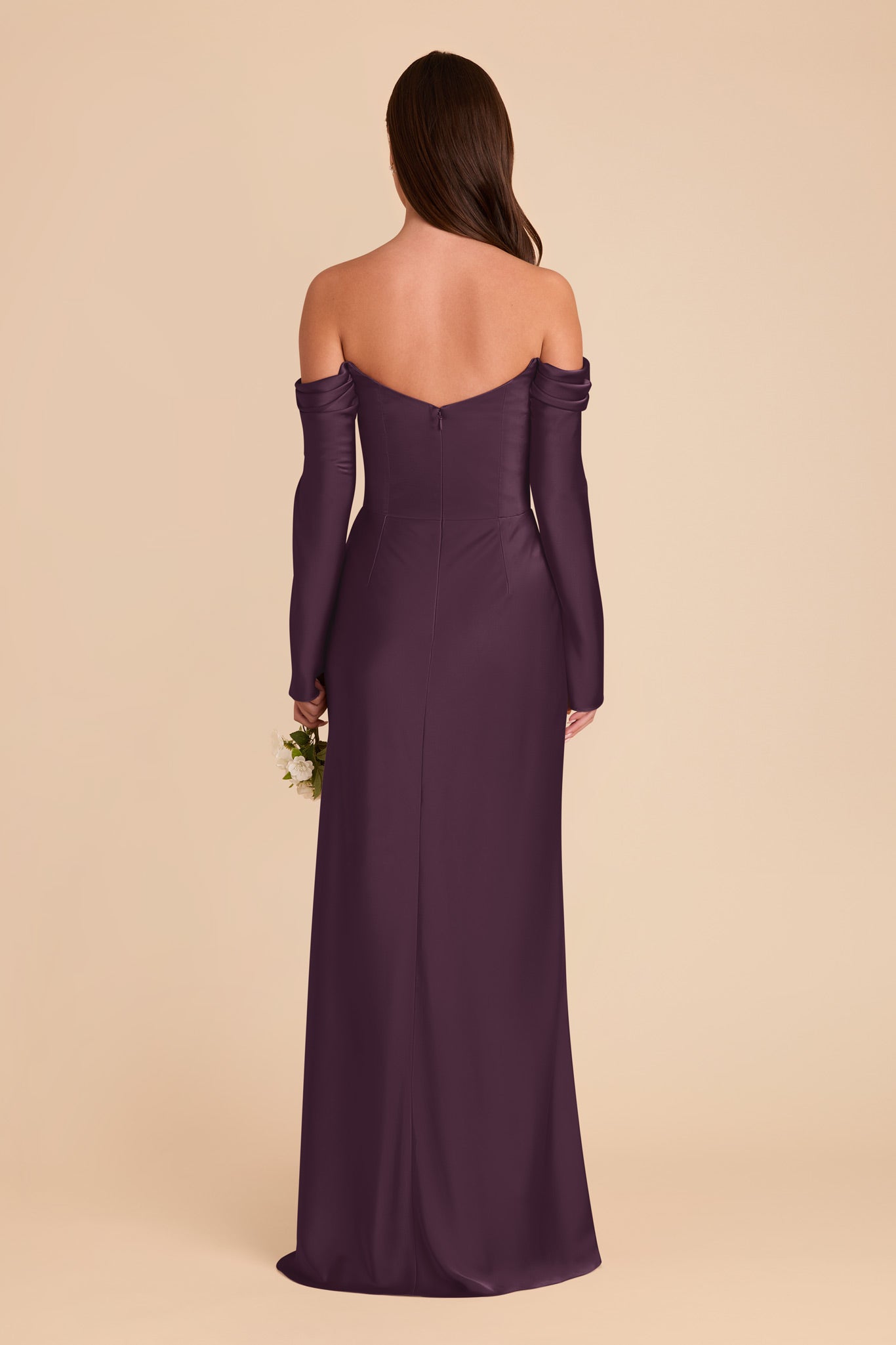 Off-the-Shoulder Bridesmaid Dress with Cowl Neck | Maya Matte Satin
