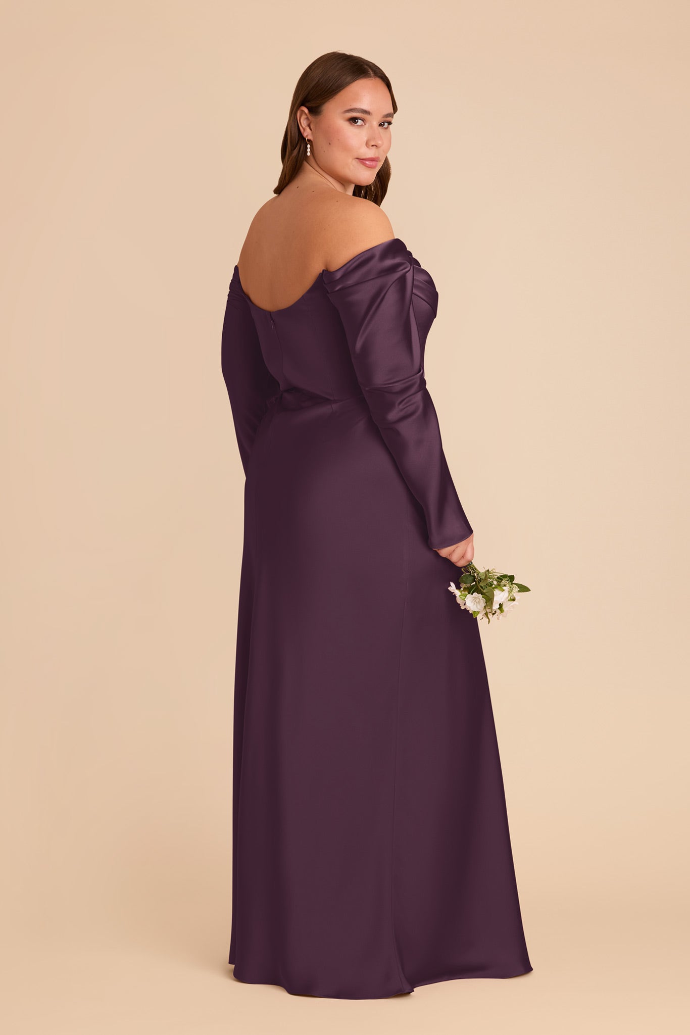 Off-the-Shoulder Bridesmaid Dress with Cowl Neck | Maya Matte Satin
