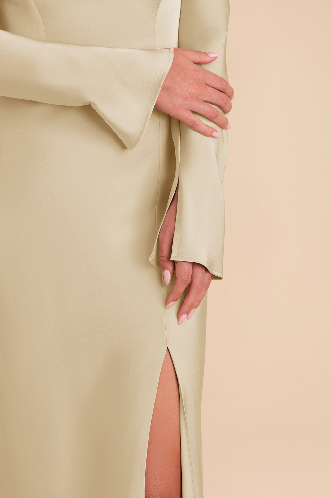 Off-the-Shoulder Bridesmaid Dress with Cowl Neck | Maya Matte Satin