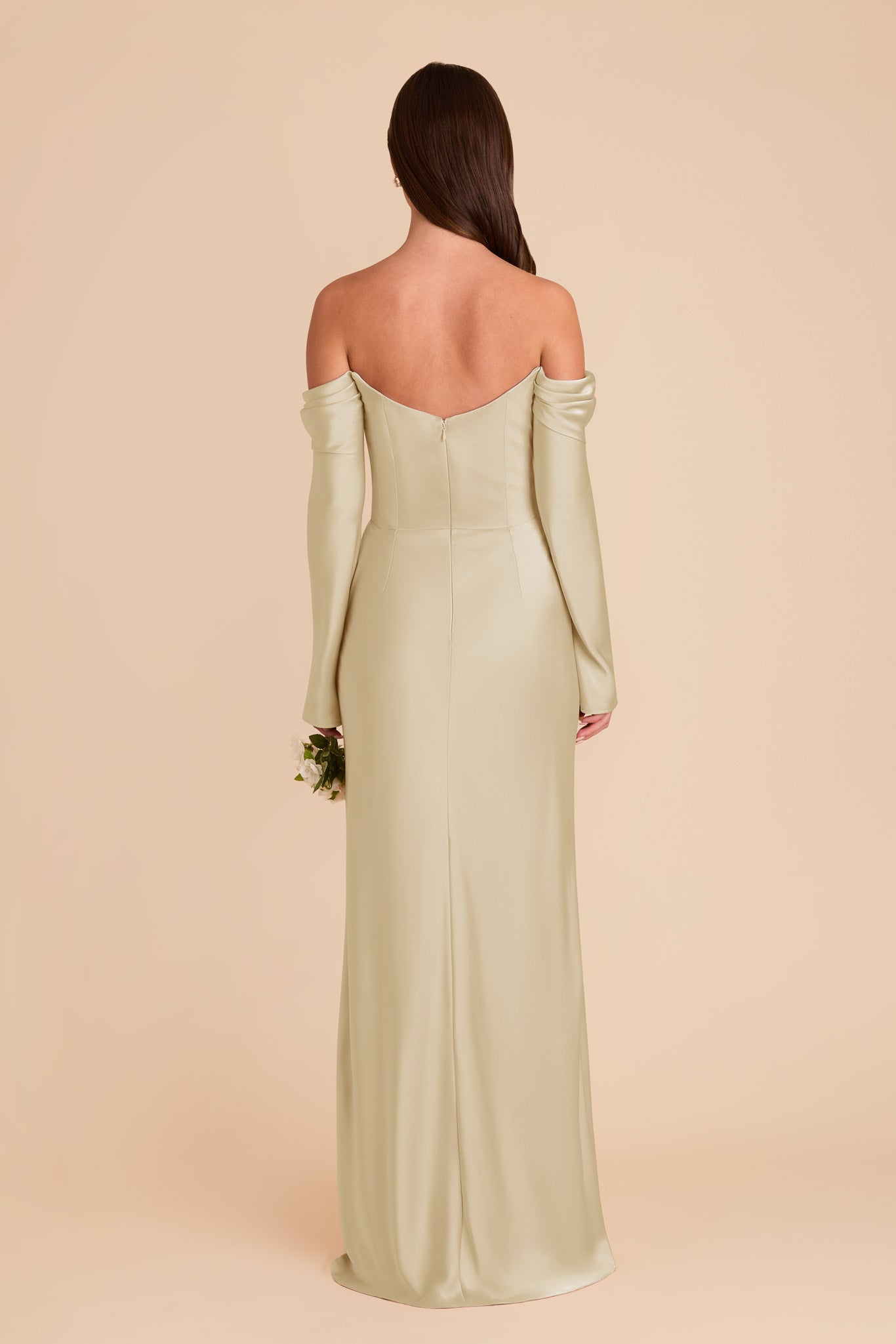 Off-the-Shoulder Bridesmaid Dress with Cowl Neck | Maya Matte Satin