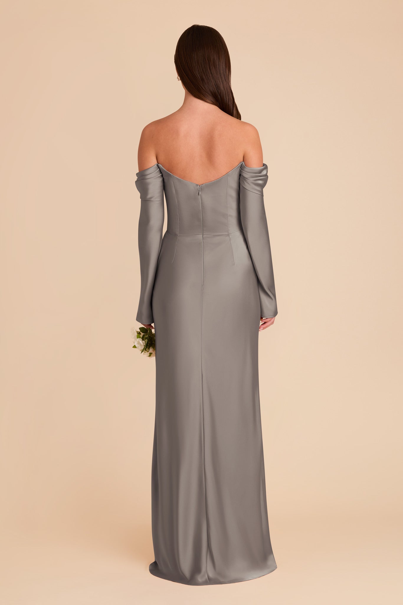 Off-the-Shoulder Bridesmaid Dress with Cowl Neck | Maya Matte Satin
