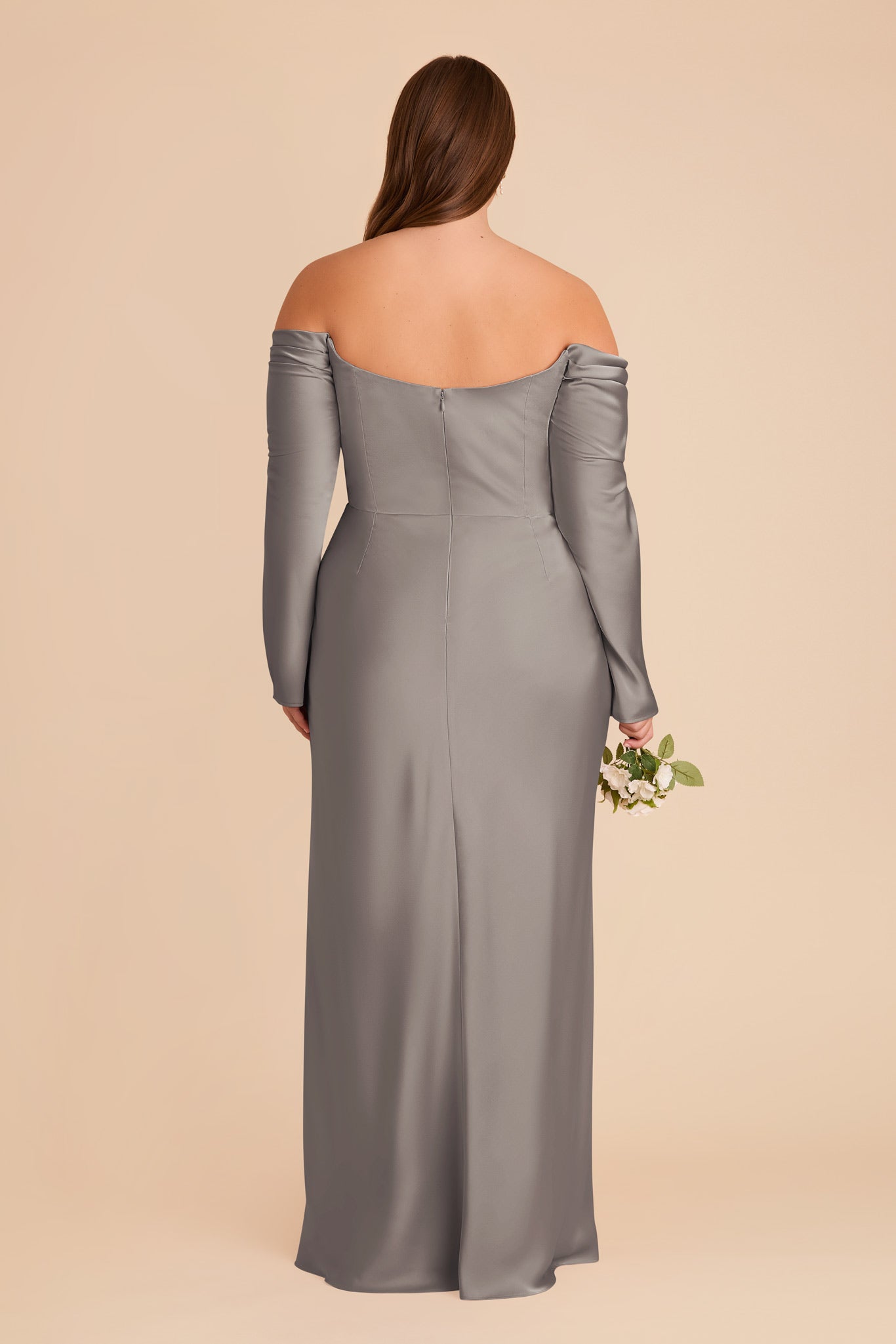 Off-the-Shoulder Bridesmaid Dress with Cowl Neck | Maya Matte Satin
