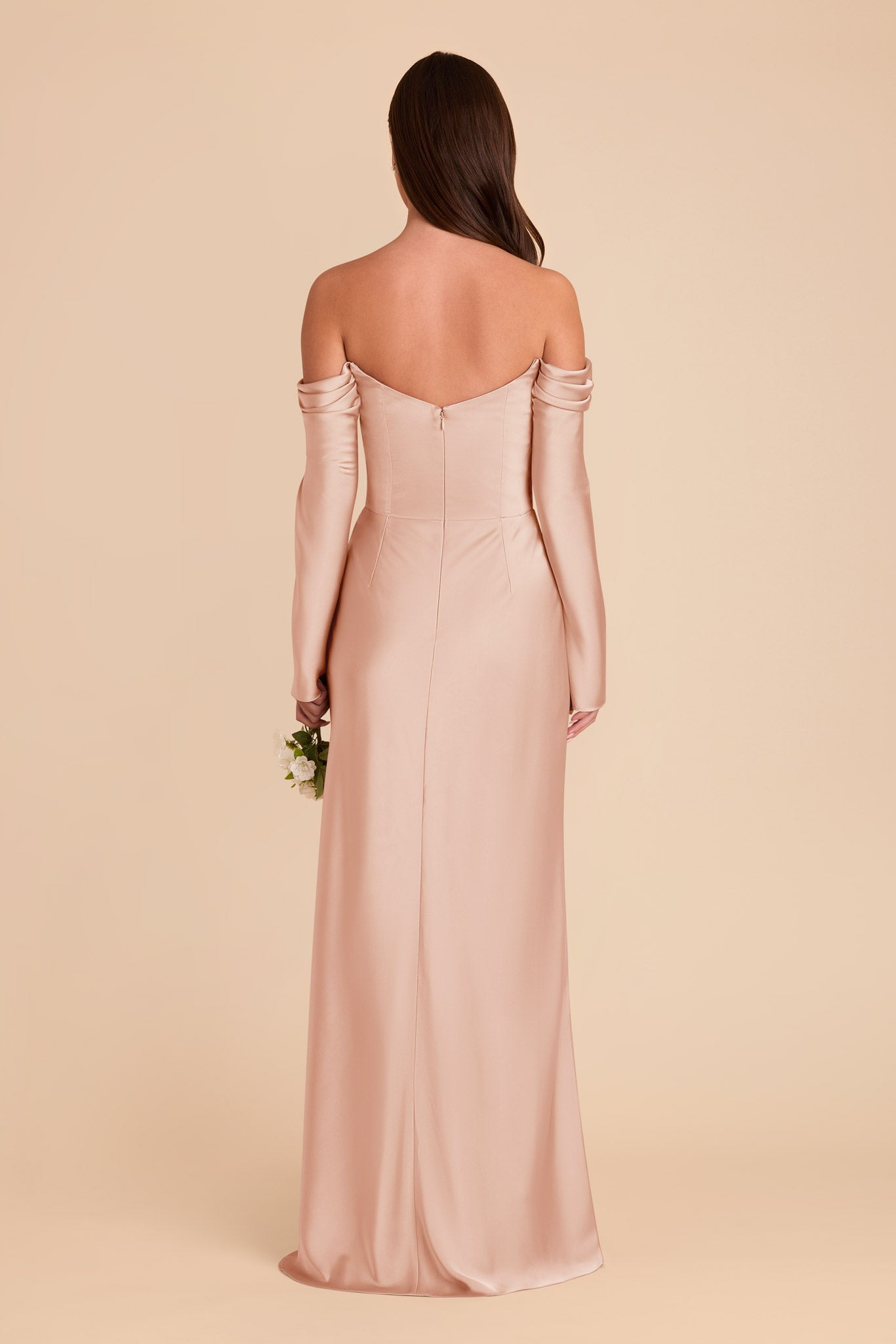 Off-the-Shoulder Bridesmaid Dress with Cowl Neck | Maya Matte Satin