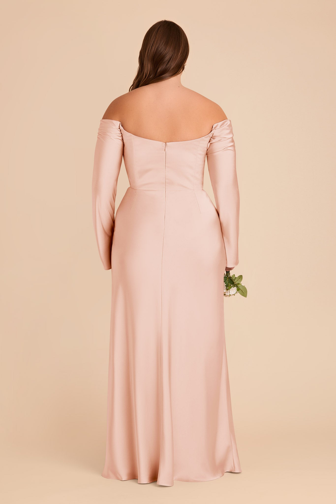 Off-the-Shoulder Bridesmaid Dress with Cowl Neck | Maya Matte Satin