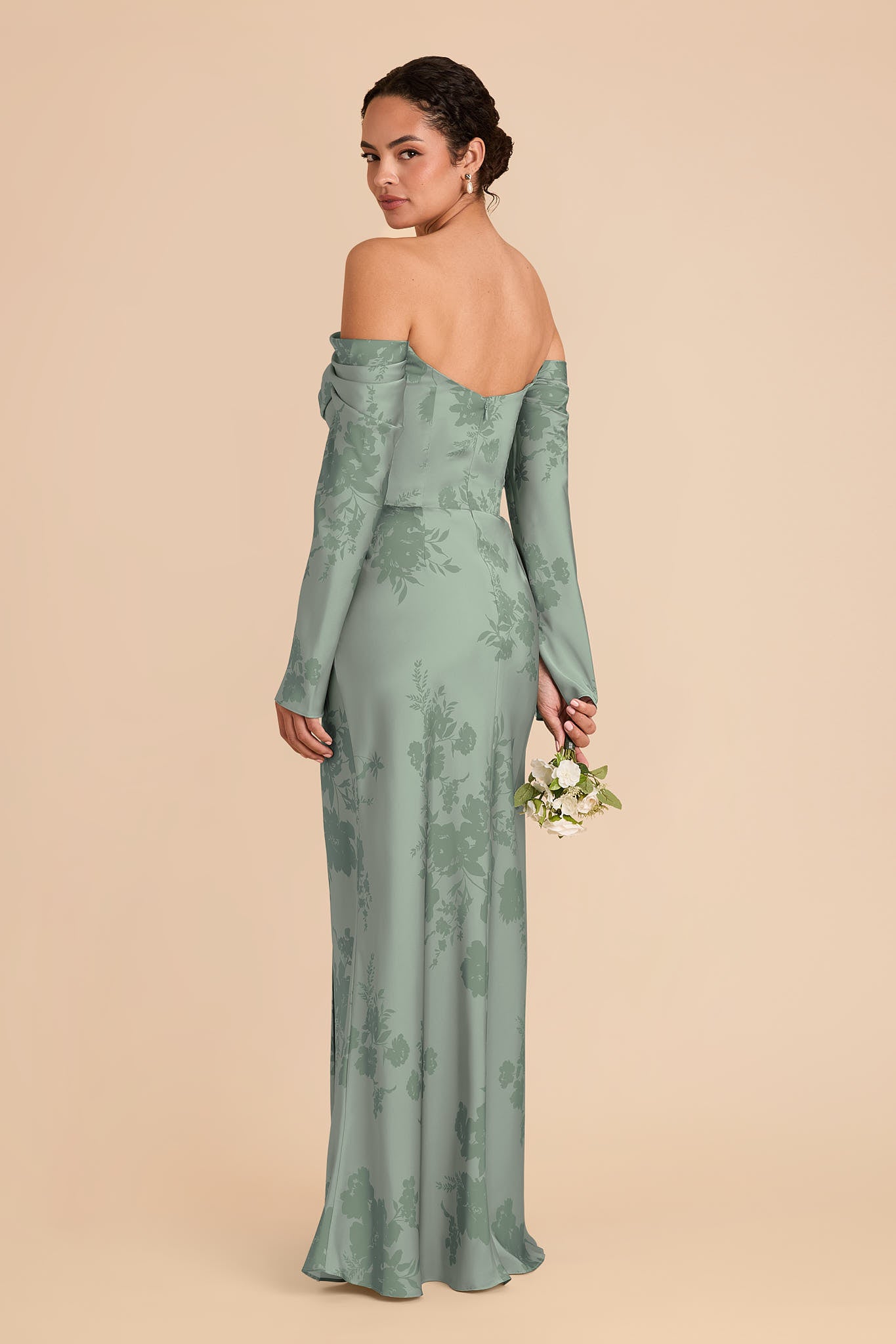 Off-the-Shoulder Bridesmaid Dress with Cowl Neck | Maya Matte Satin