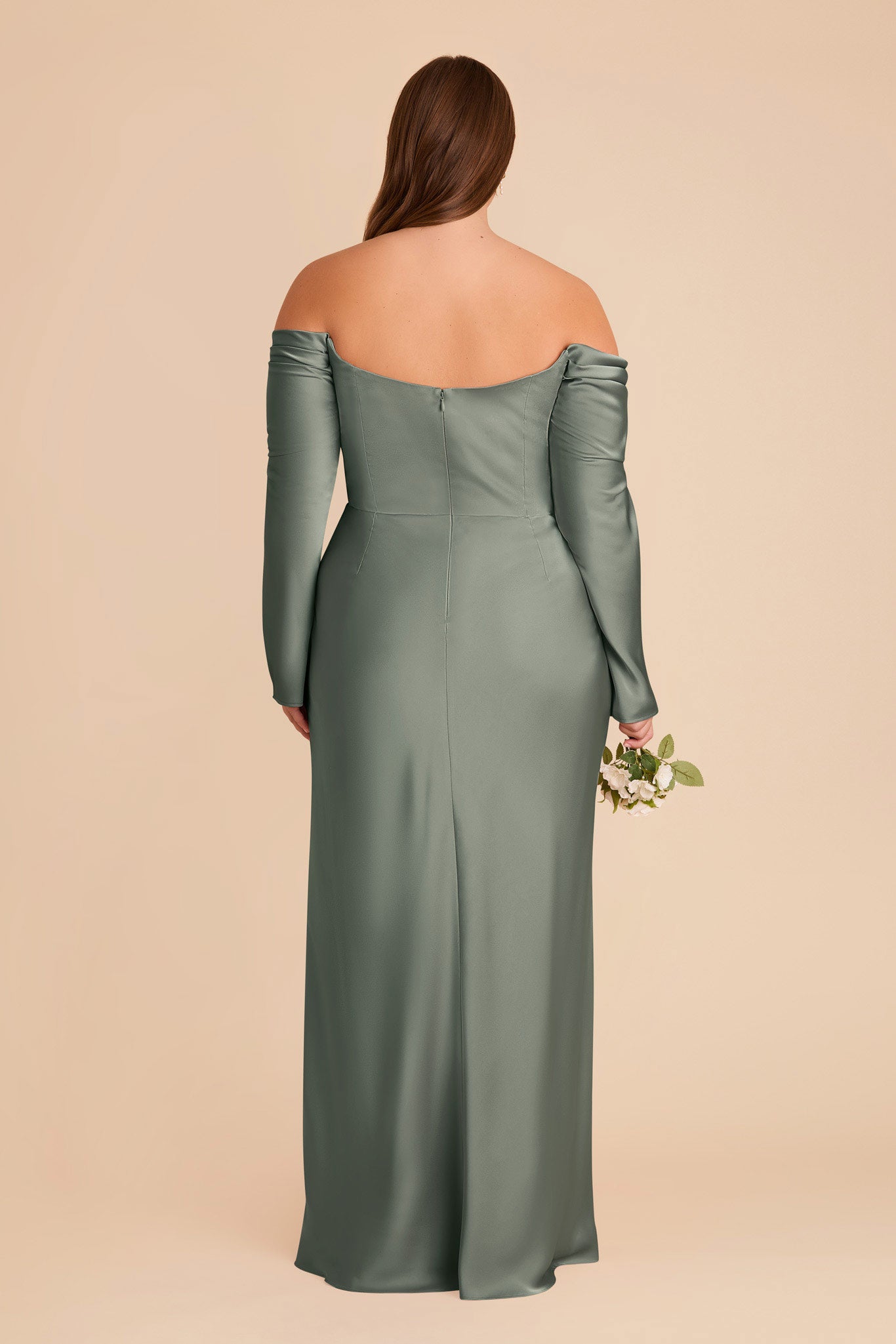 Off-the-Shoulder Bridesmaid Dress with Cowl Neck | Maya Matte Satin