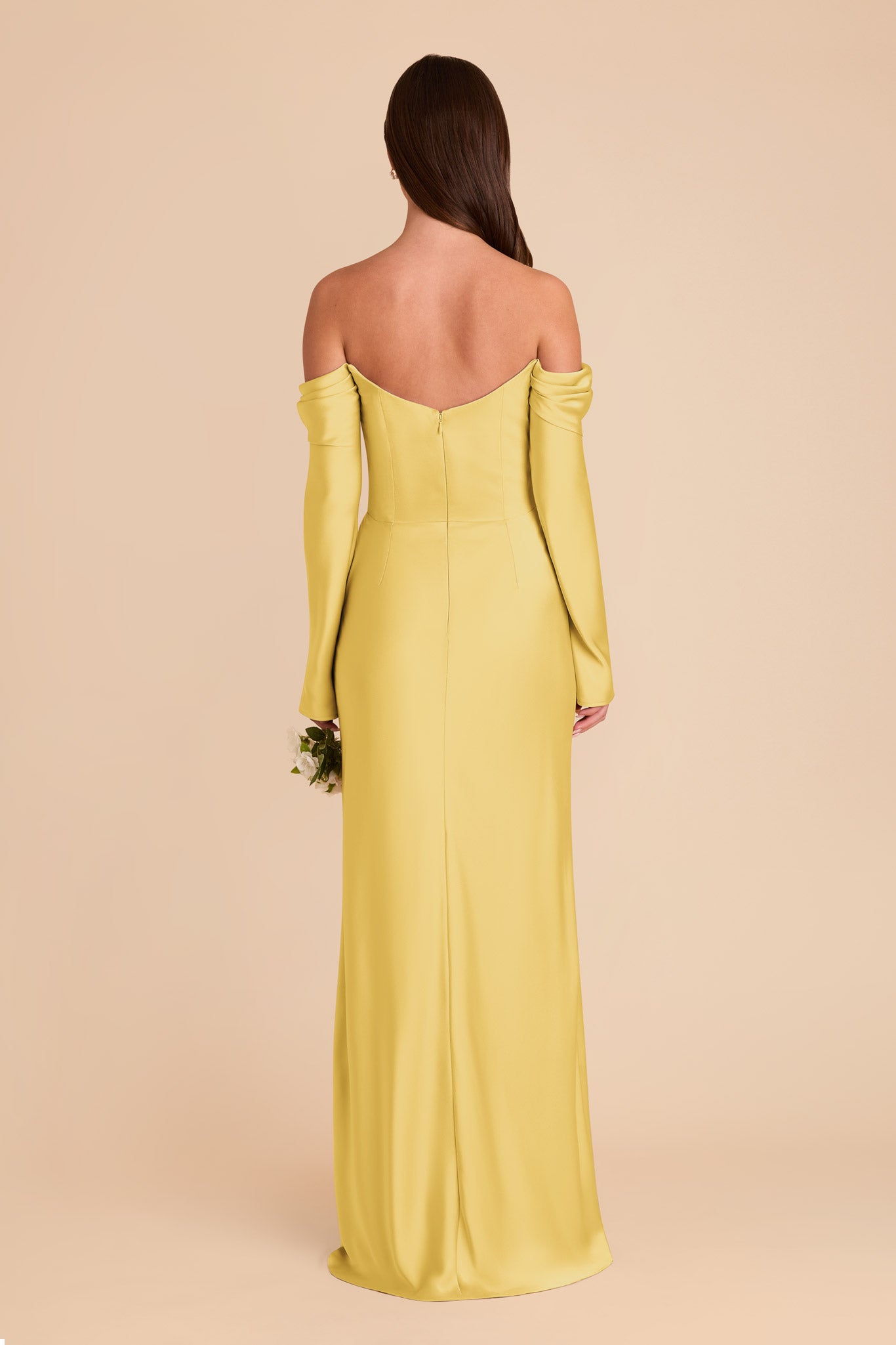 Off-the-Shoulder Bridesmaid Dress with Cowl Neck | Maya Matte Satin