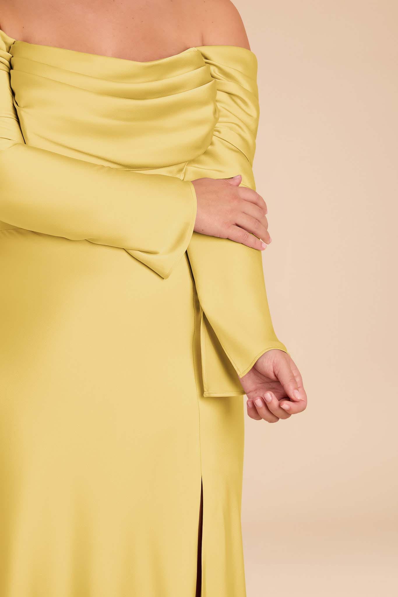 Off-the-Shoulder Bridesmaid Dress with Cowl Neck | Maya Matte Satin