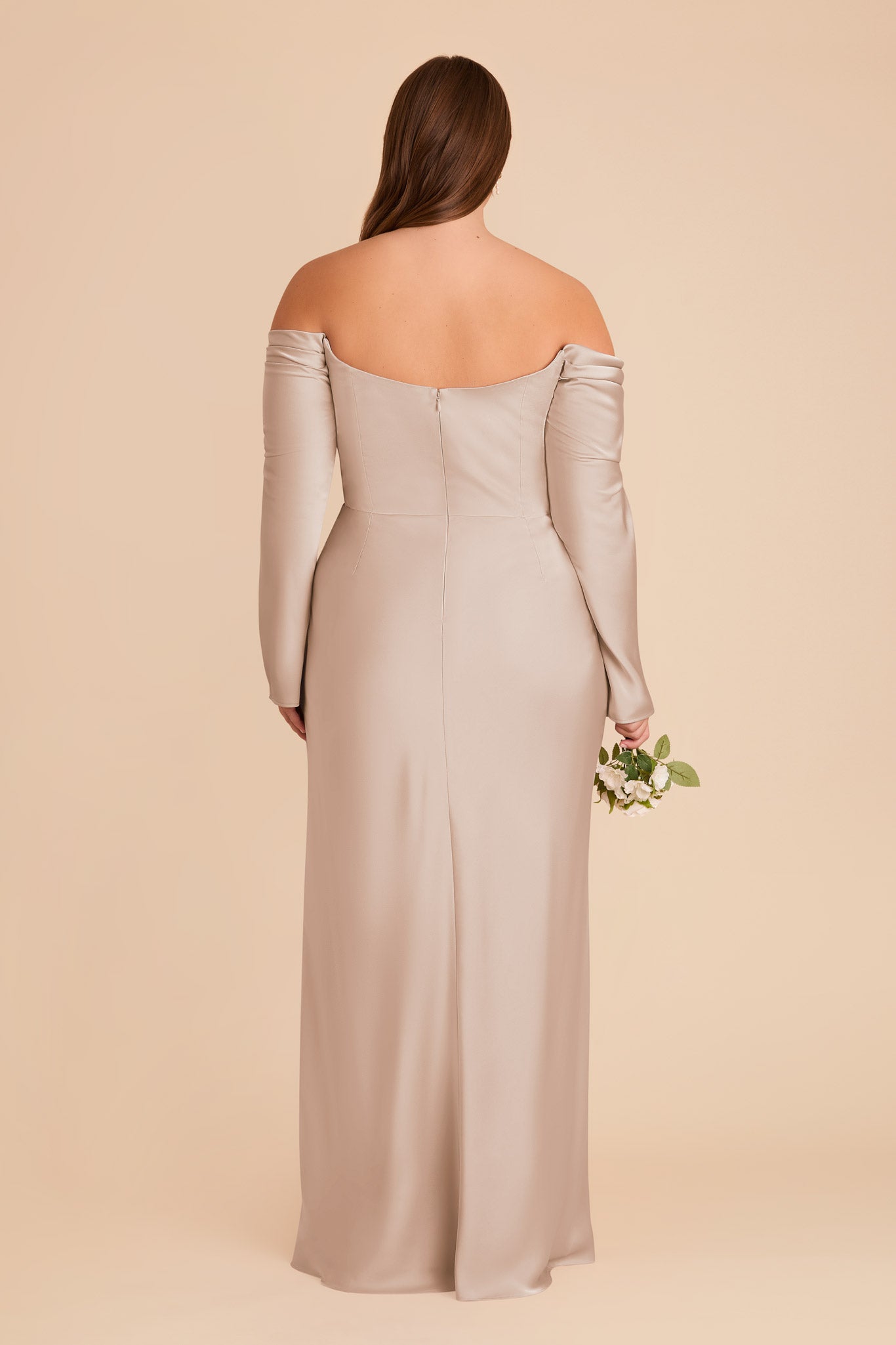 Off-the-Shoulder Bridesmaid Dress with Cowl Neck | Maya Matte Satin
