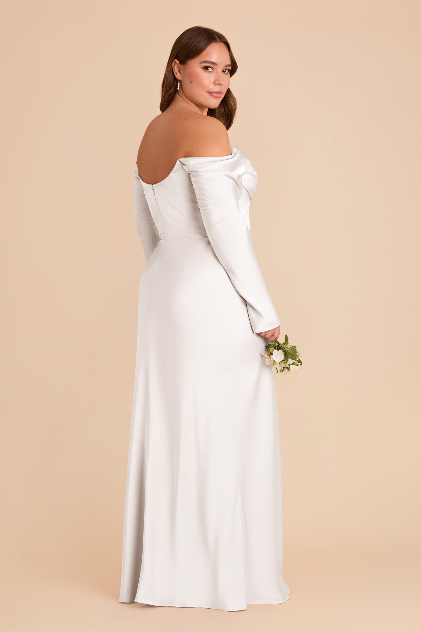 Off-the-Shoulder Bridesmaid Dress with Cowl Neck | Maya Matte Satin