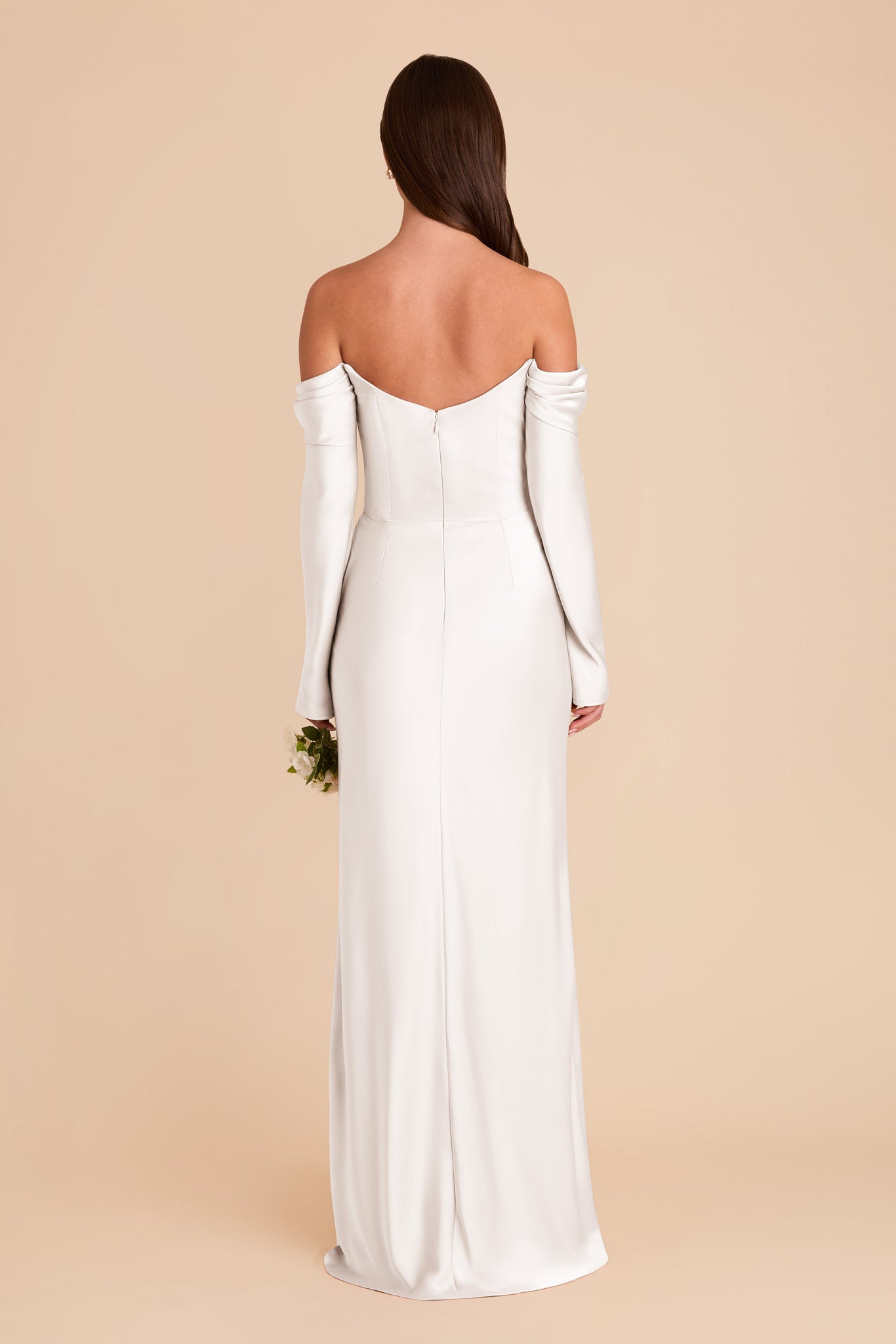 Off-the-Shoulder Bridesmaid Dress with Cowl Neck | Maya Matte Satin
