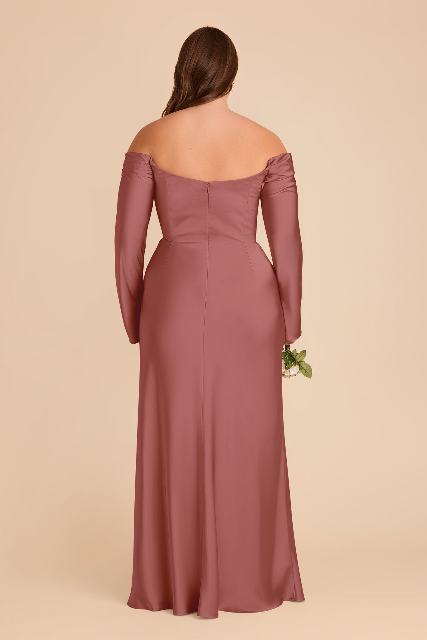 Off-the-Shoulder Bridesmaid Dress with Cowl Neck | Maya Matte Satin