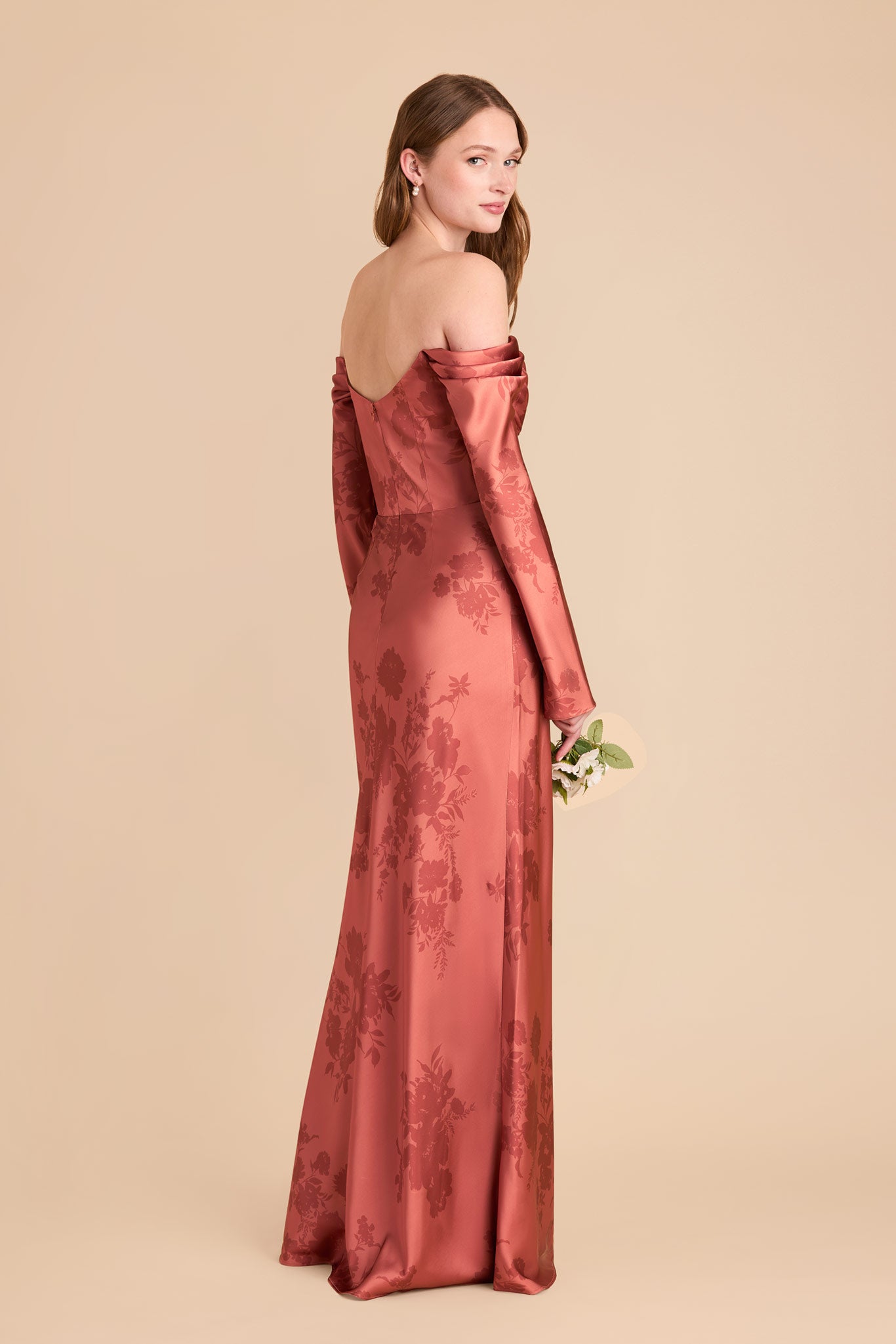 Off-the-Shoulder Bridesmaid Dress with Cowl Neck | Maya Matte Satin