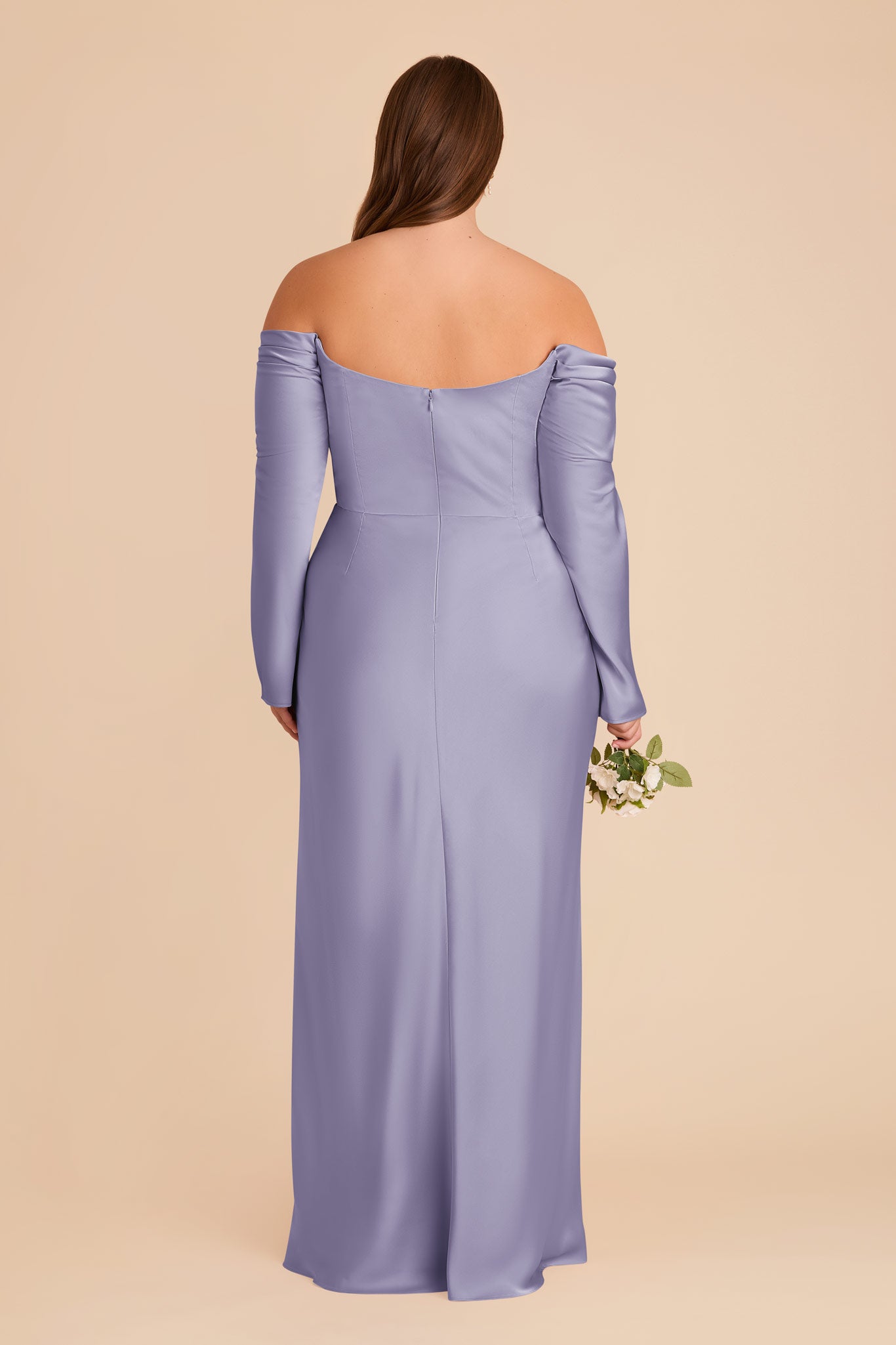 Off-the-Shoulder Bridesmaid Dress with Cowl Neck | Maya Matte Satin